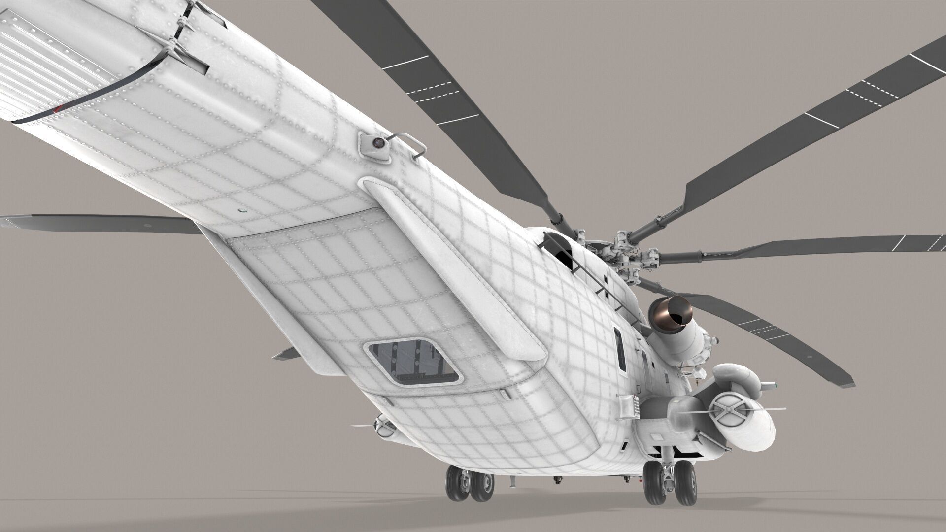 CH-53E Super Stallion Blank Livery Low-poly 3D model_14