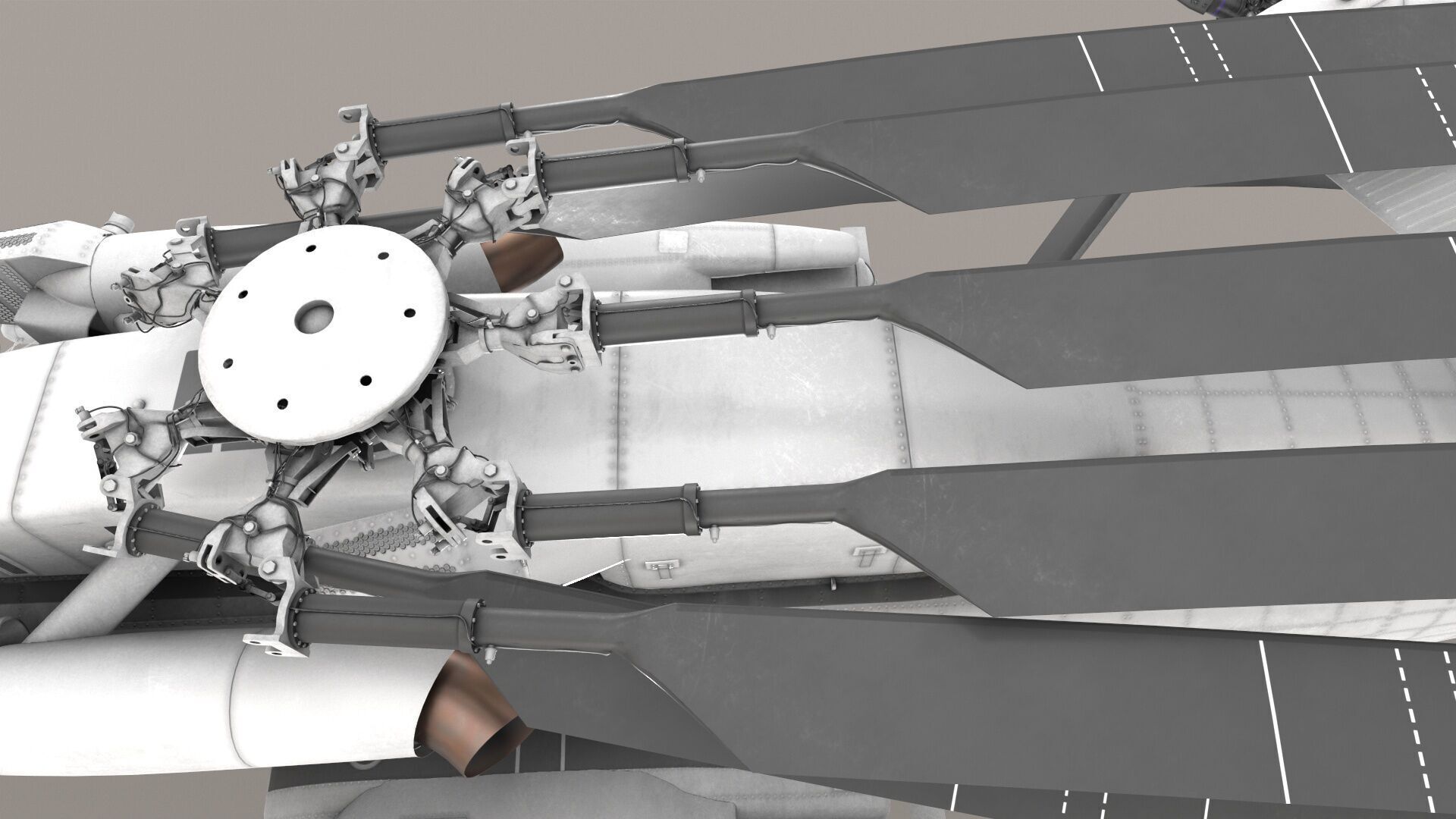 CH-53E Super Stallion Blank Livery Low-poly 3D model_23