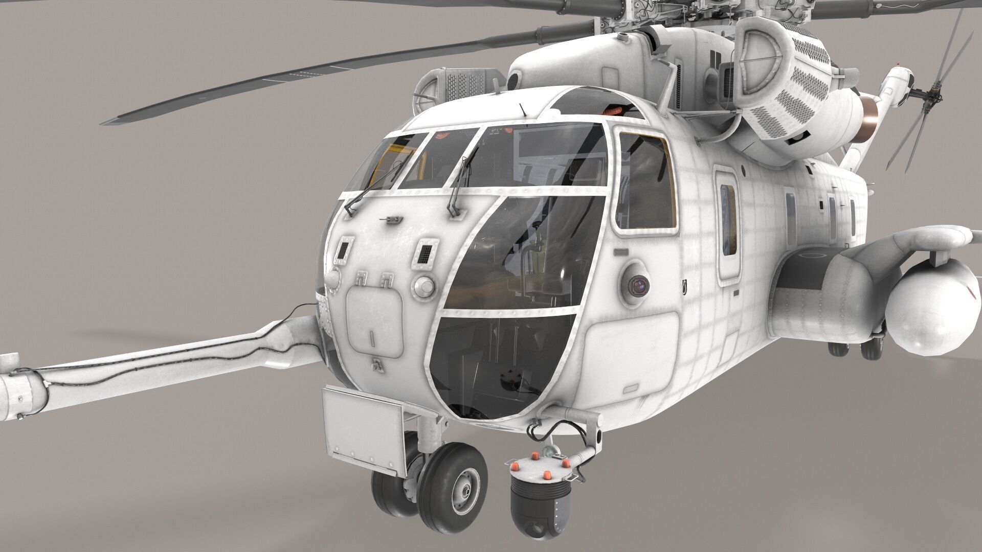 CH-53E Super Stallion Blank Livery Low-poly 3D model_7