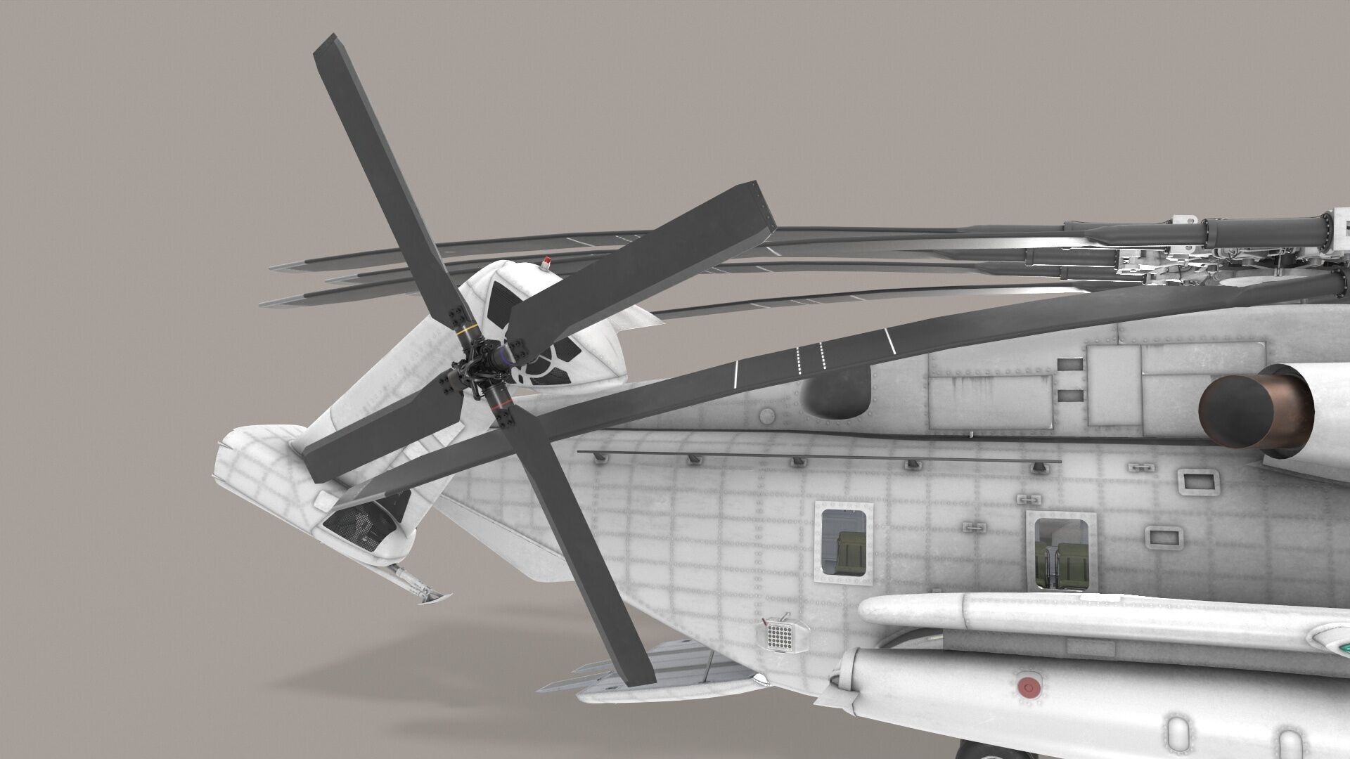 CH-53E Super Stallion Blank Livery Low-poly 3D model_24
