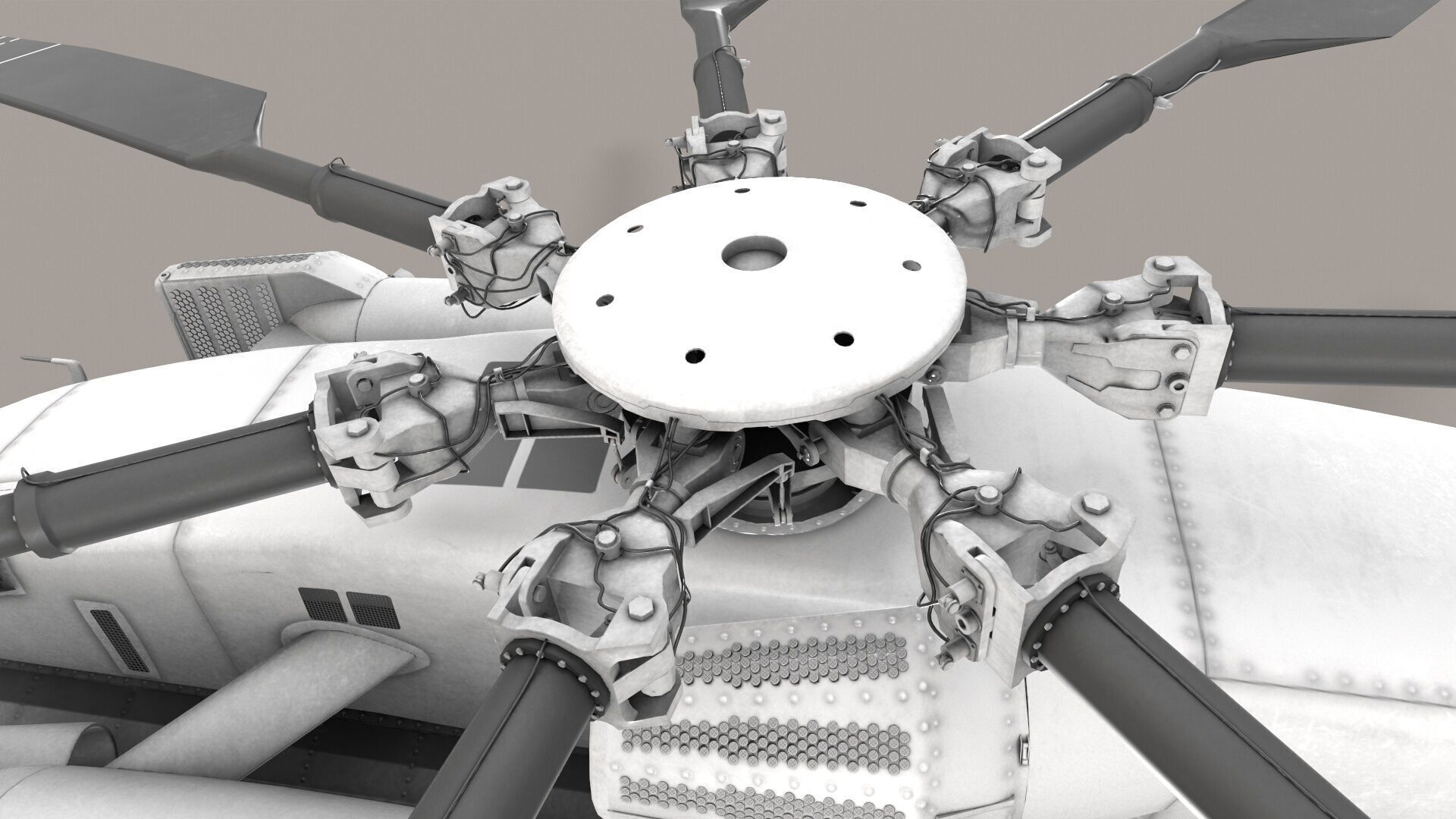 CH-53E Super Stallion Blank Livery Low-poly 3D model_9