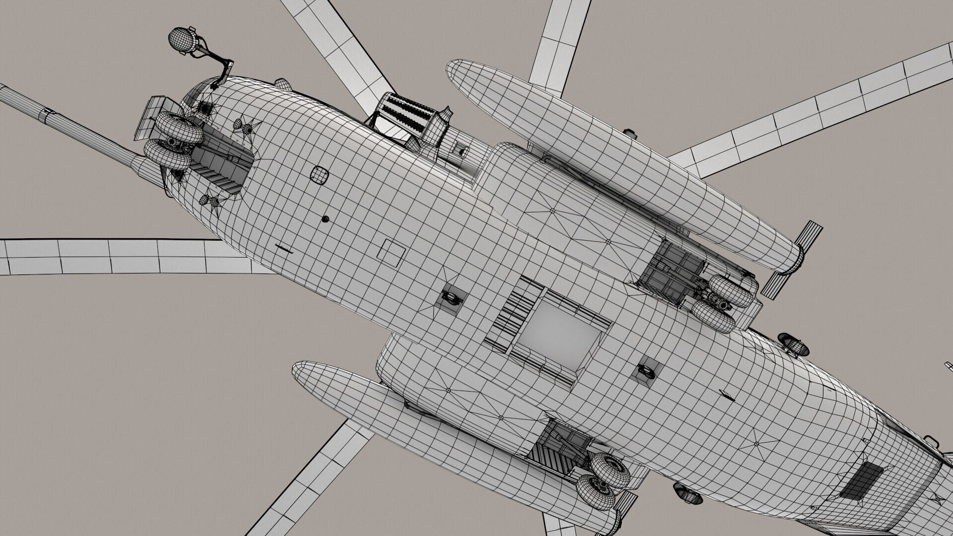 CH-53E Super Stallion Blank Livery Low-poly 3D model_51
