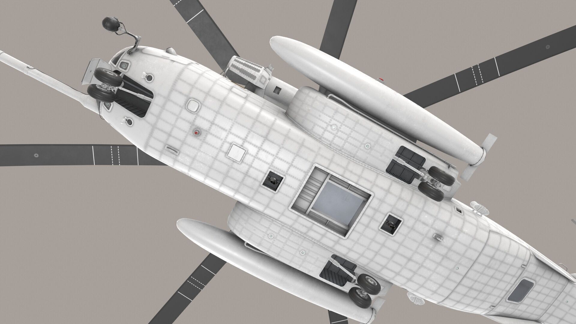 CH-53E Super Stallion Blank Livery Low-poly 3D model_10