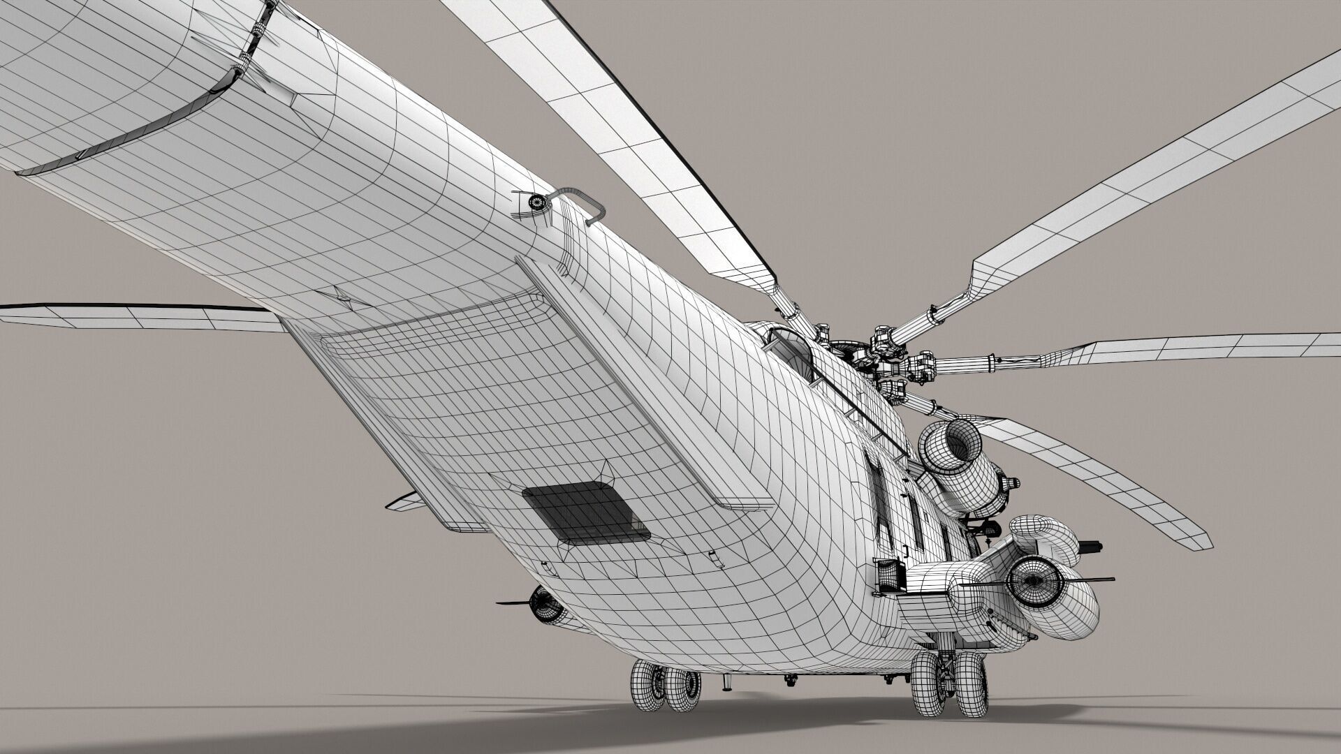 CH-53E Super Stallion Blank Livery Low-poly 3D model_55