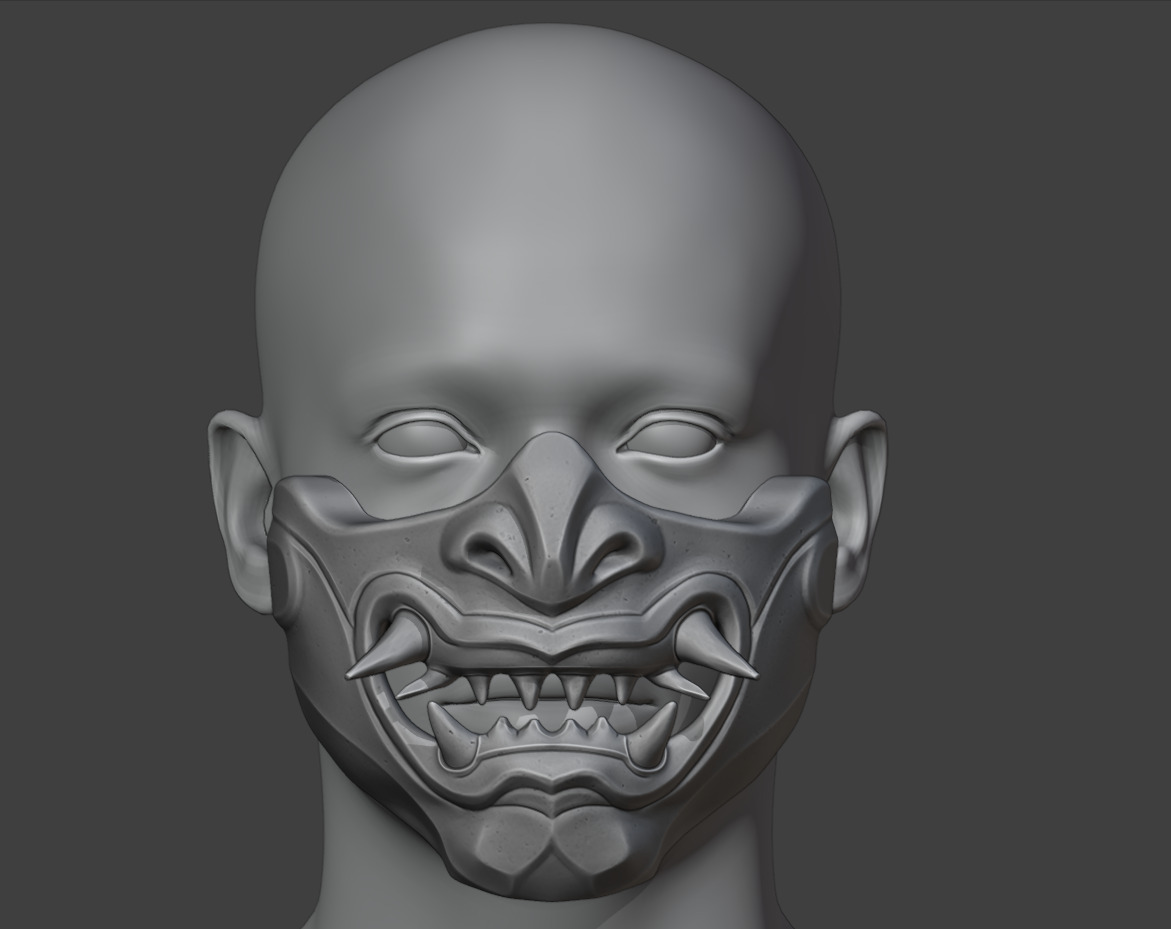 Samurai Mask For 3d Print 3D print model_1
