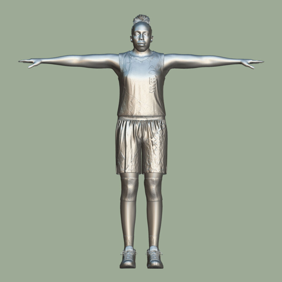 T-Pose Rigged Chelsea Gray Las Vegas Aces 3D model_4