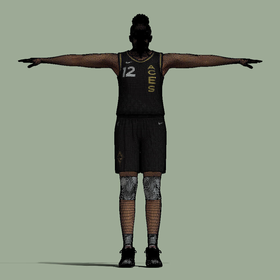 T-Pose Rigged Chelsea Gray Las Vegas Aces 3D model_6