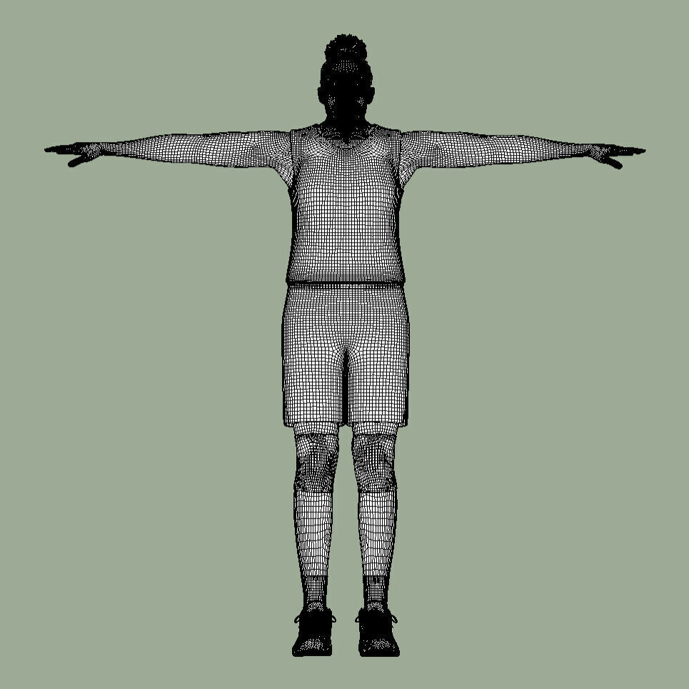 T-Pose Rigged Chelsea Gray Las Vegas Aces 3D model_8