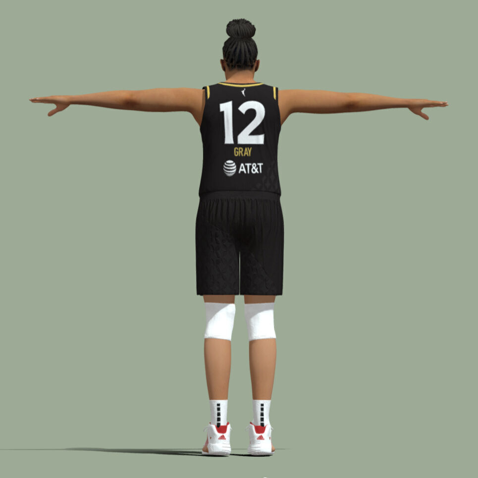 T-Pose Rigged Chelsea Gray Las Vegas Aces 3D model_3