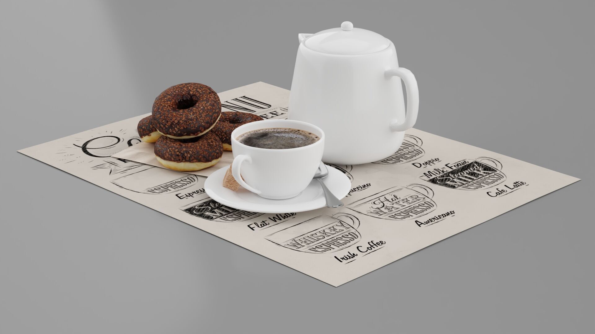 Coffee and Donuts 3D model_7