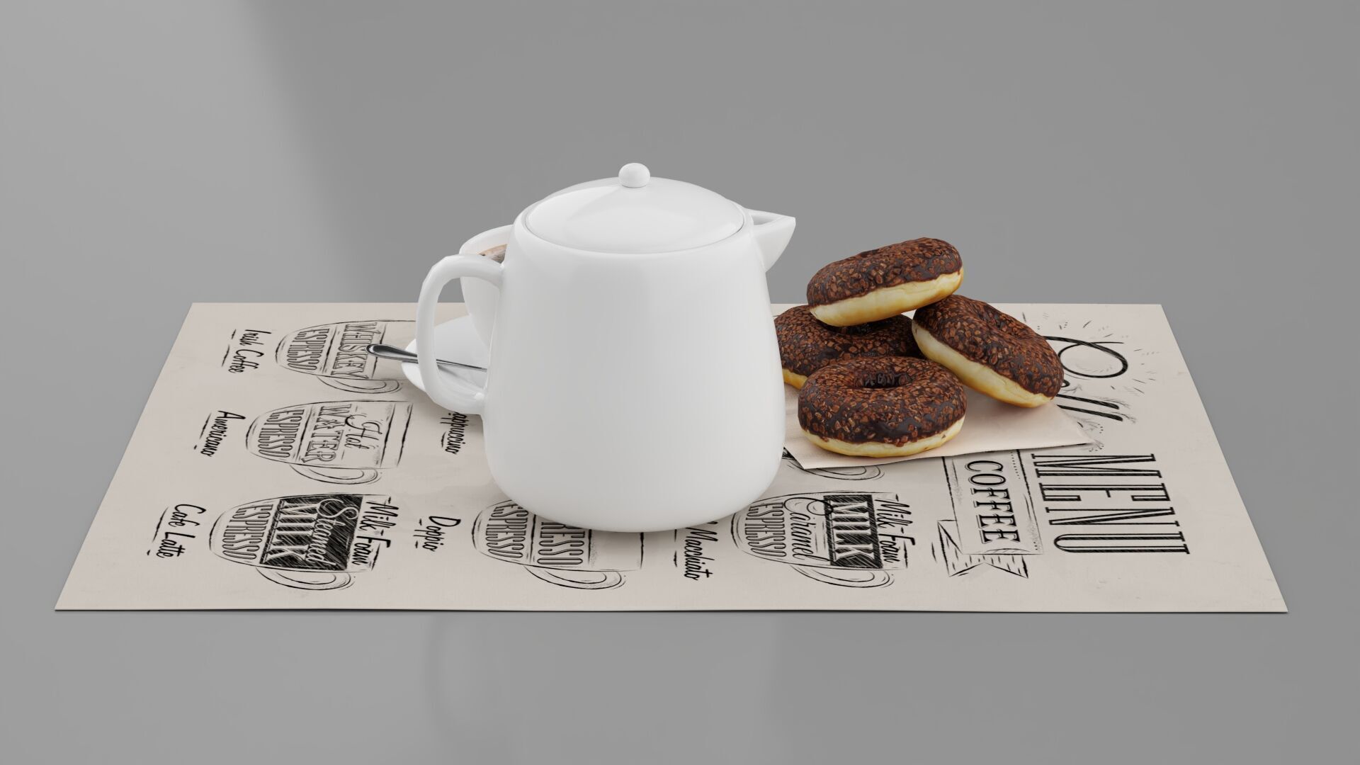 Coffee and Donuts 3D model_4