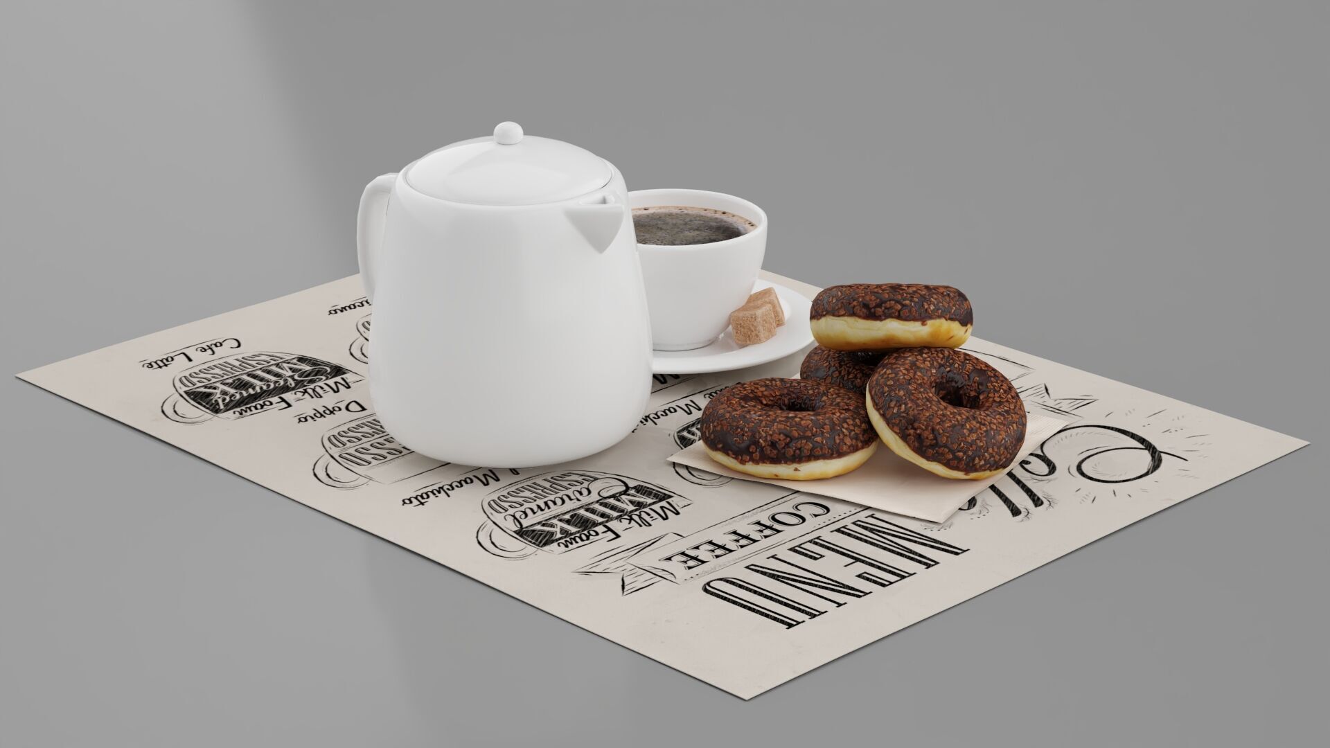 Coffee and Donuts 3D model_5