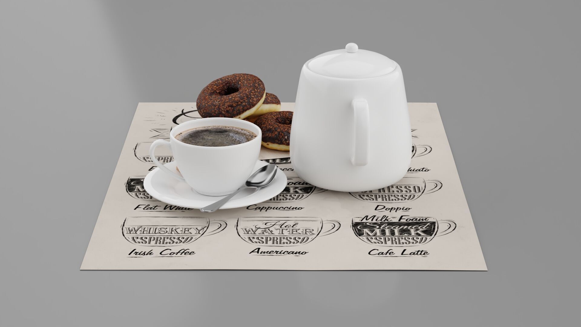 Coffee and Donuts 3D model_6