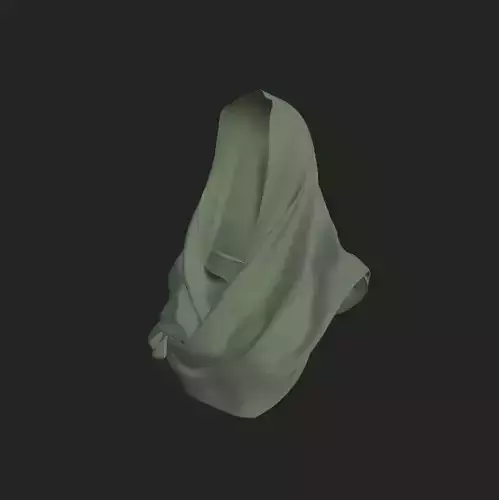 Hooded shawl Low-poly 3D model