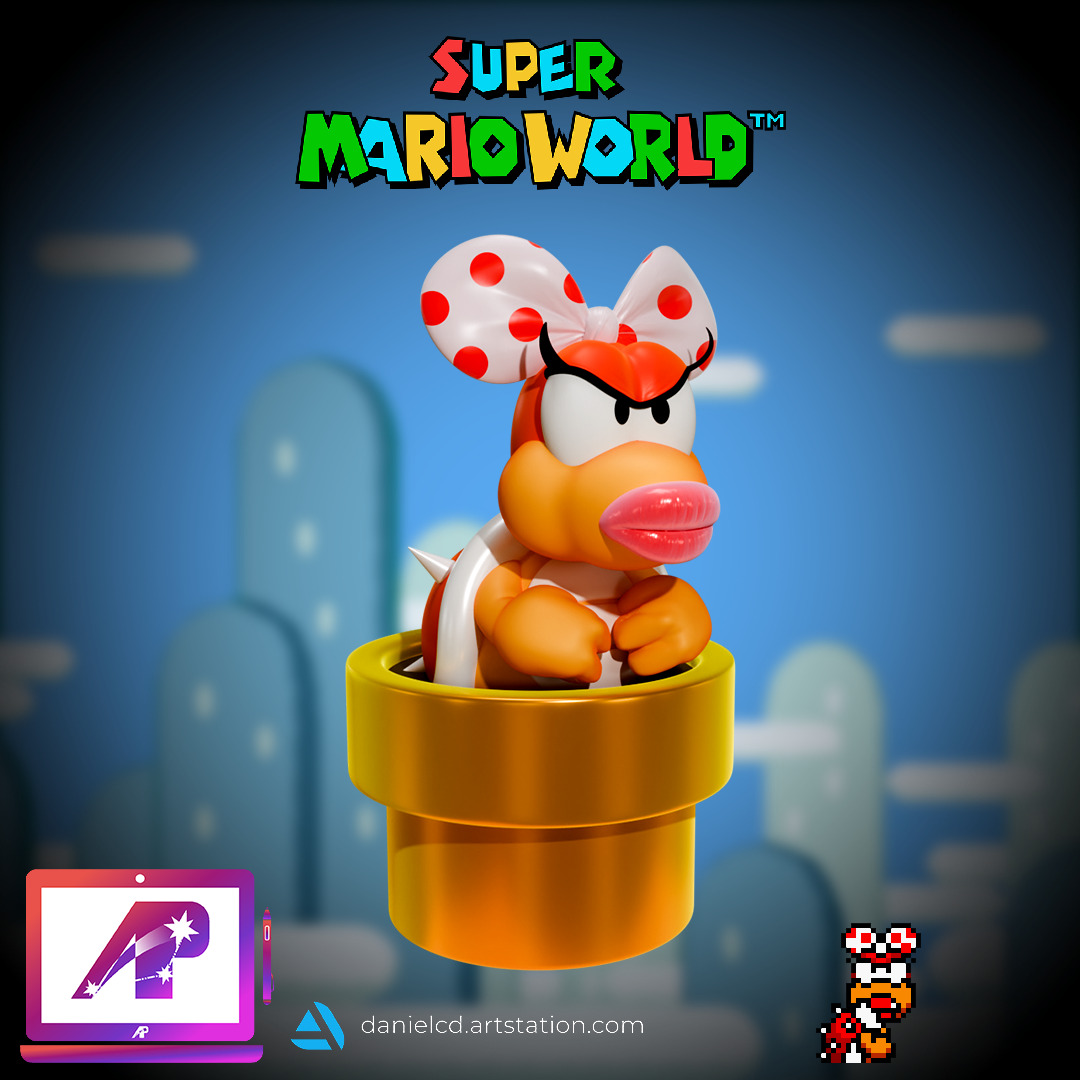 Lemmy Koopaling Super Mario World 3D print model_4