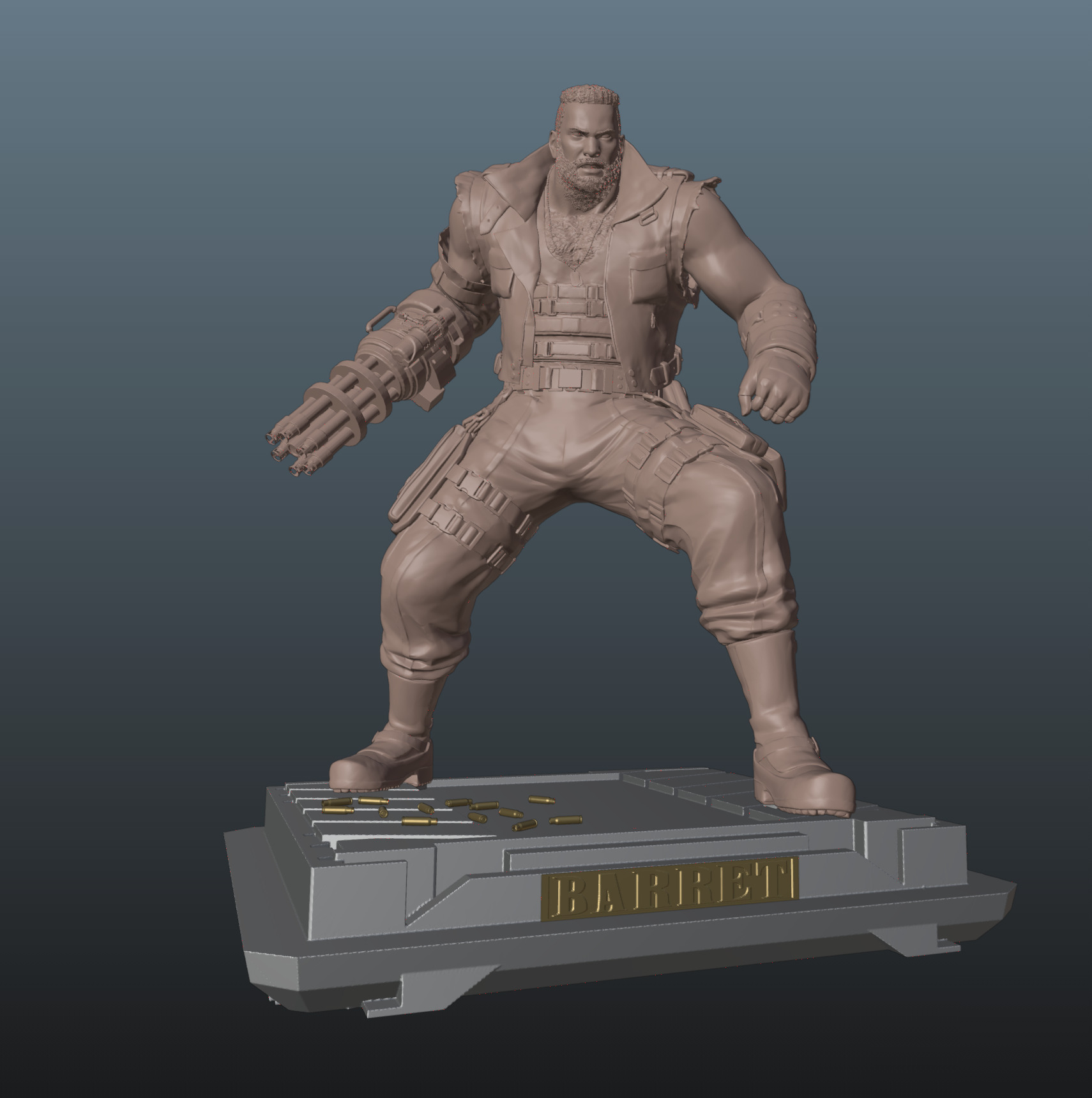 Final Fantasy VII Barret 3D print model_5