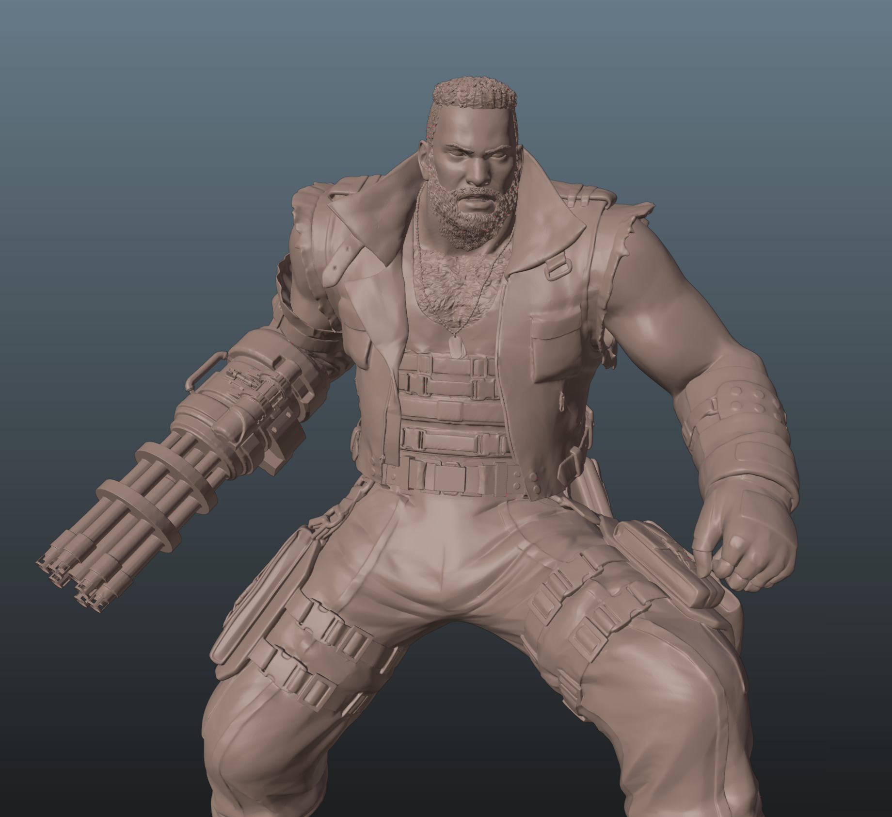 Final Fantasy VII Barret 3D print model_8
