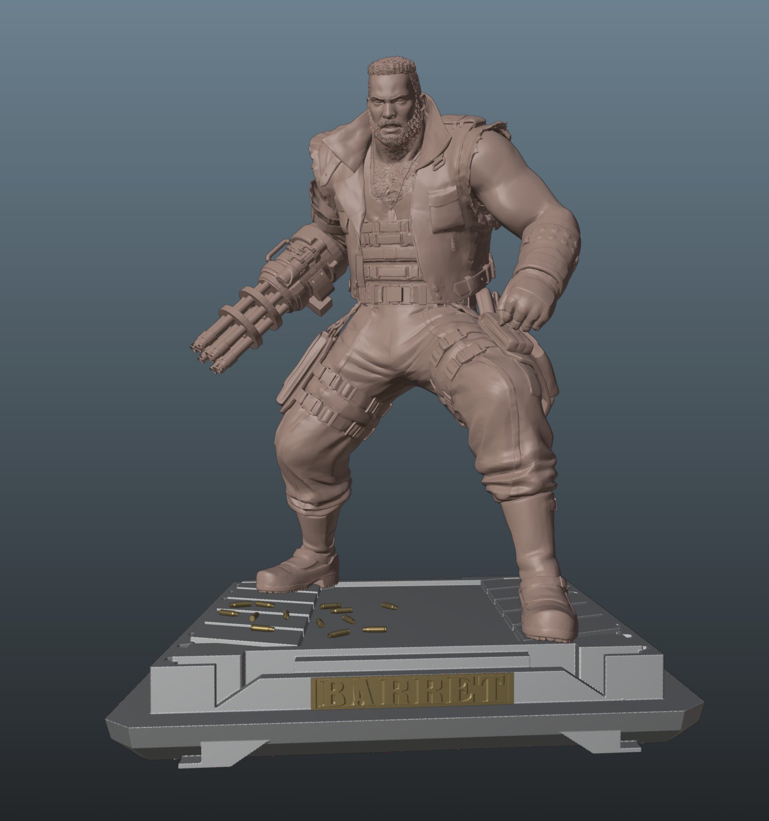 Final Fantasy VII Barret 3D print model_1