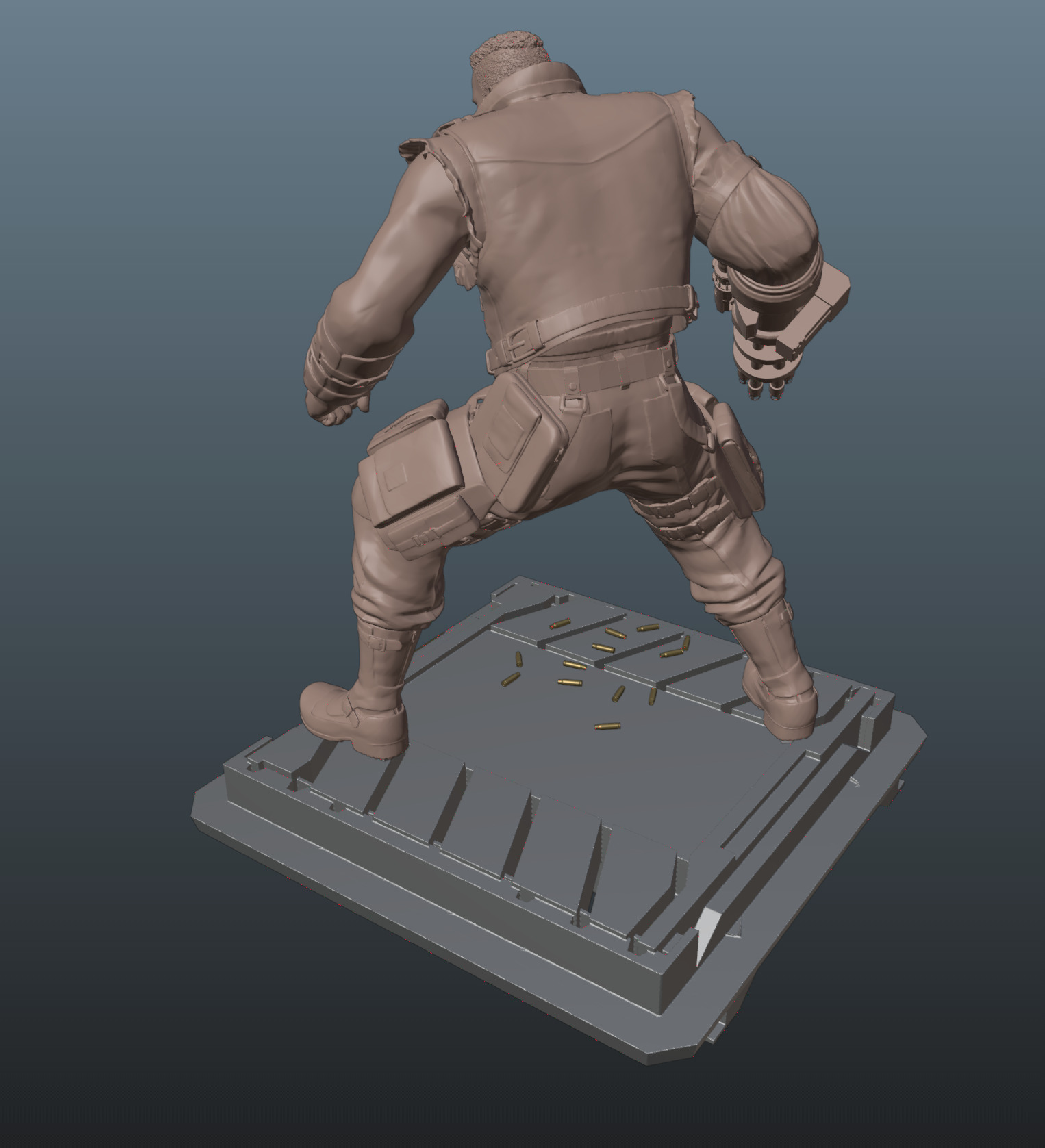 Final Fantasy VII Barret 3D print model_6