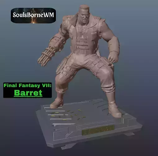 Final Fantasy VII Barret  3D print model