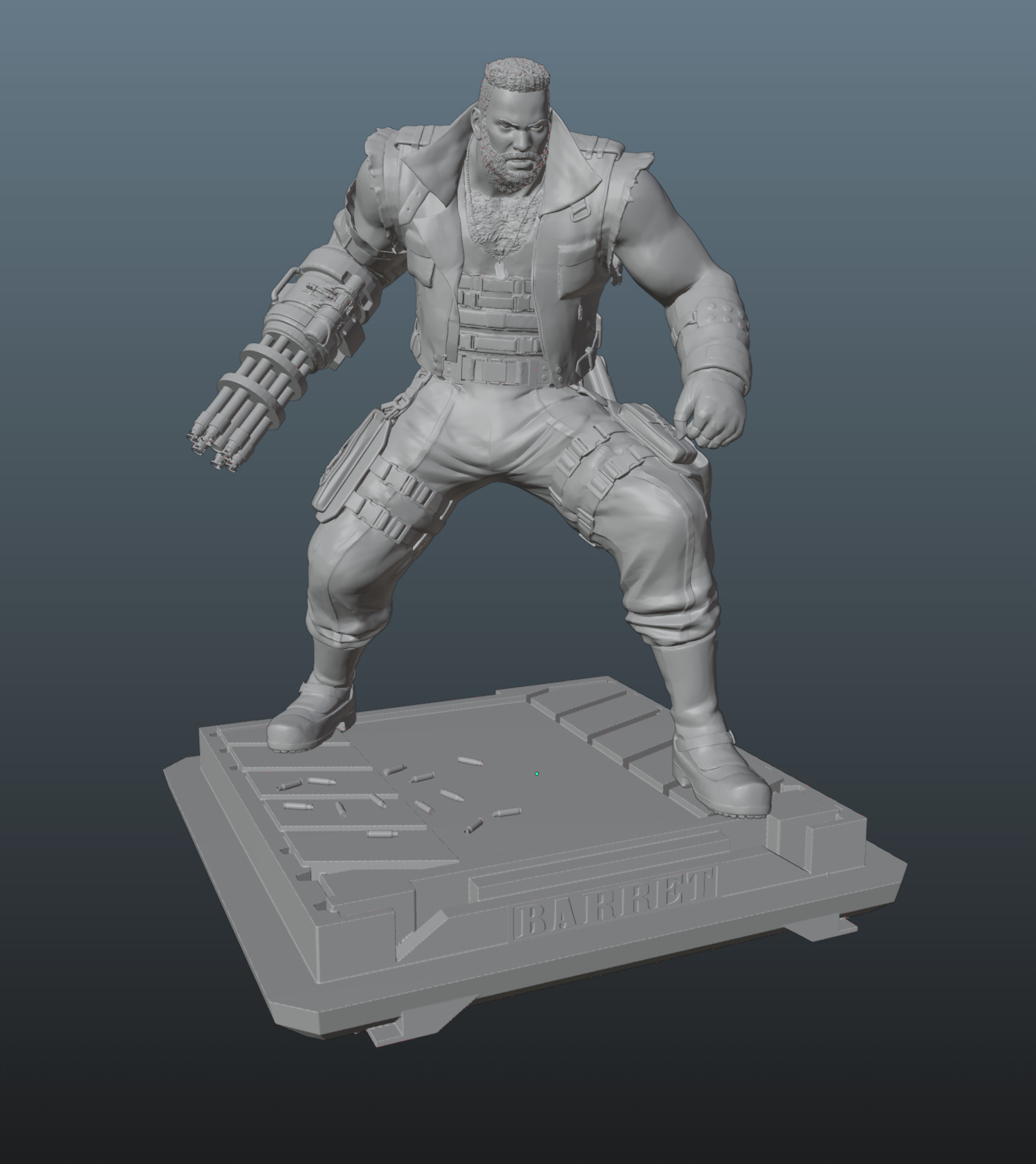 Final Fantasy VII Barret 3D print model_9