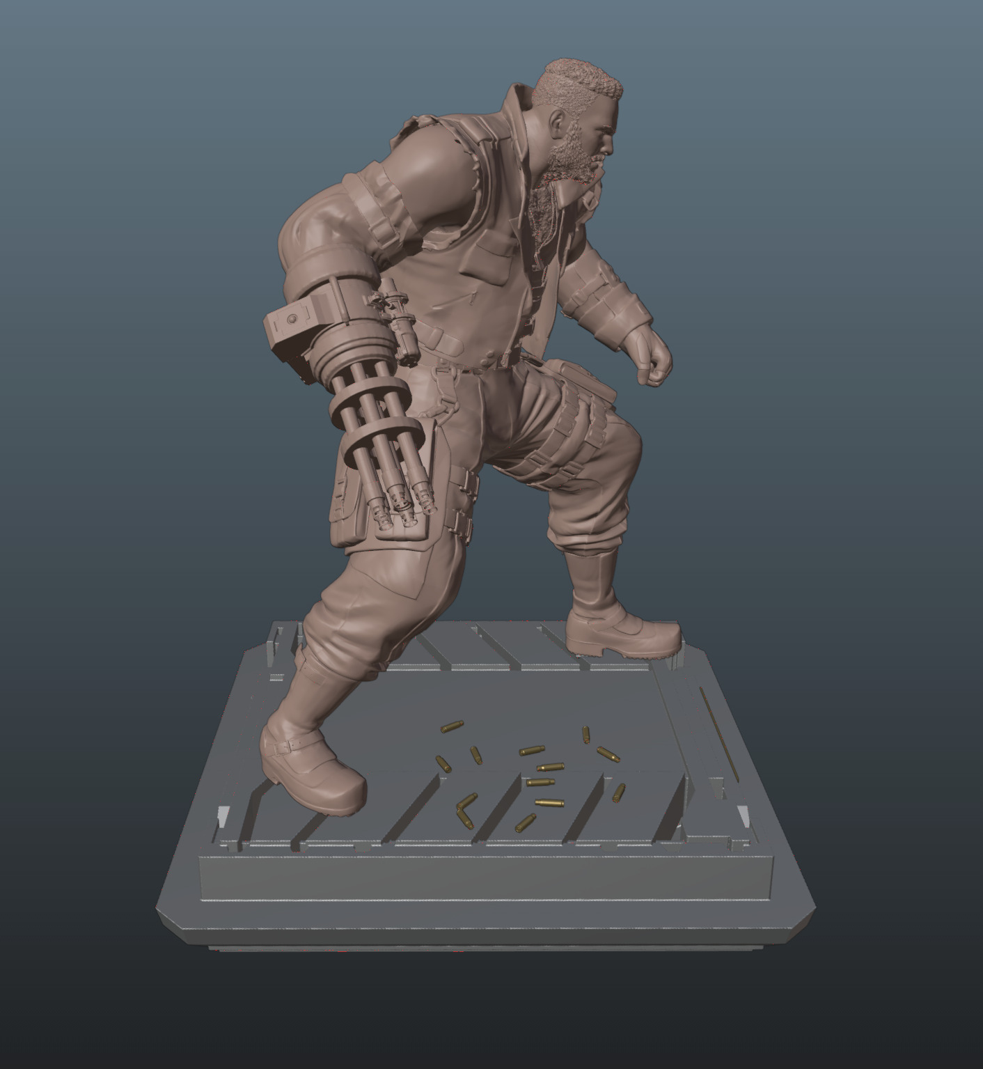 Final Fantasy VII Barret 3D print model_7