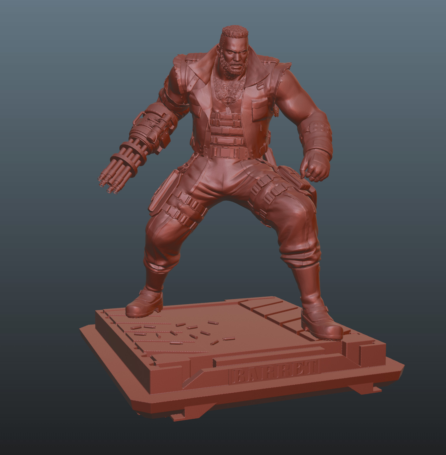Final Fantasy VII Barret 3D print model_2