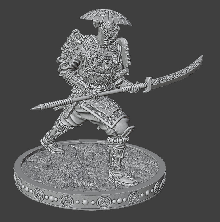 SamuraiWithNaginata 3D print model_8