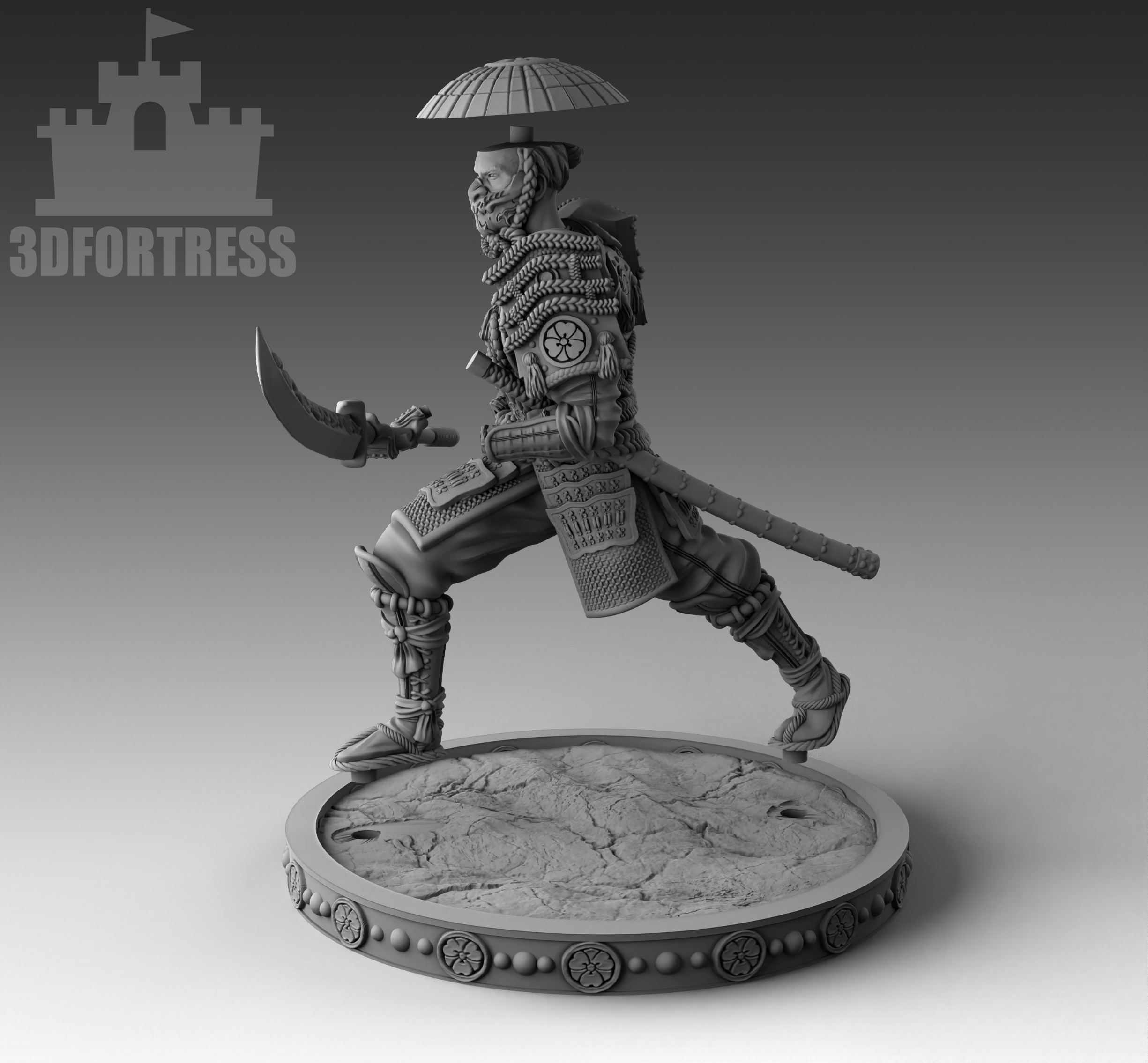 SamuraiWithNaginata 3D print model_3