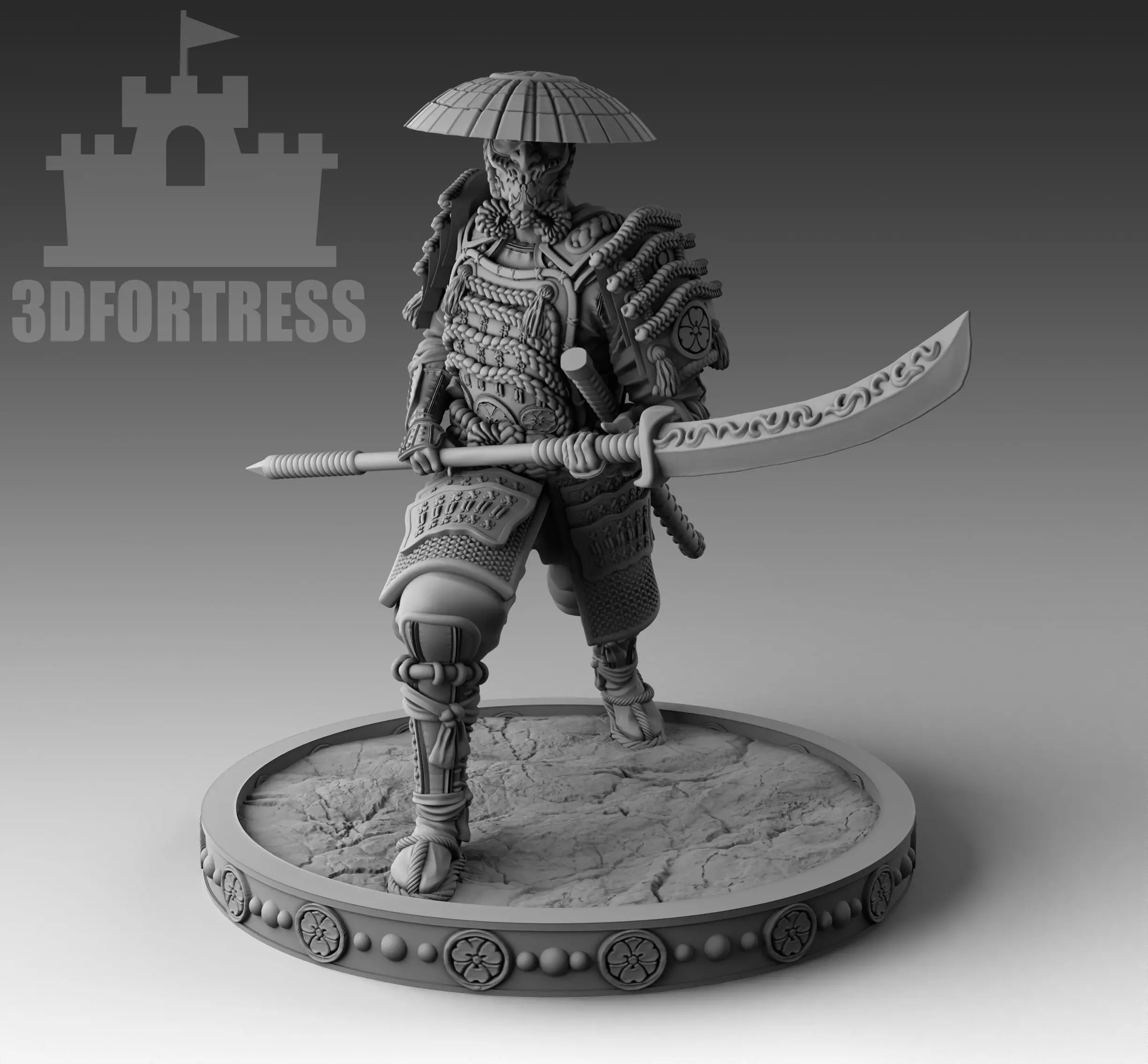 SamuraiWithNaginata 3D print model_0