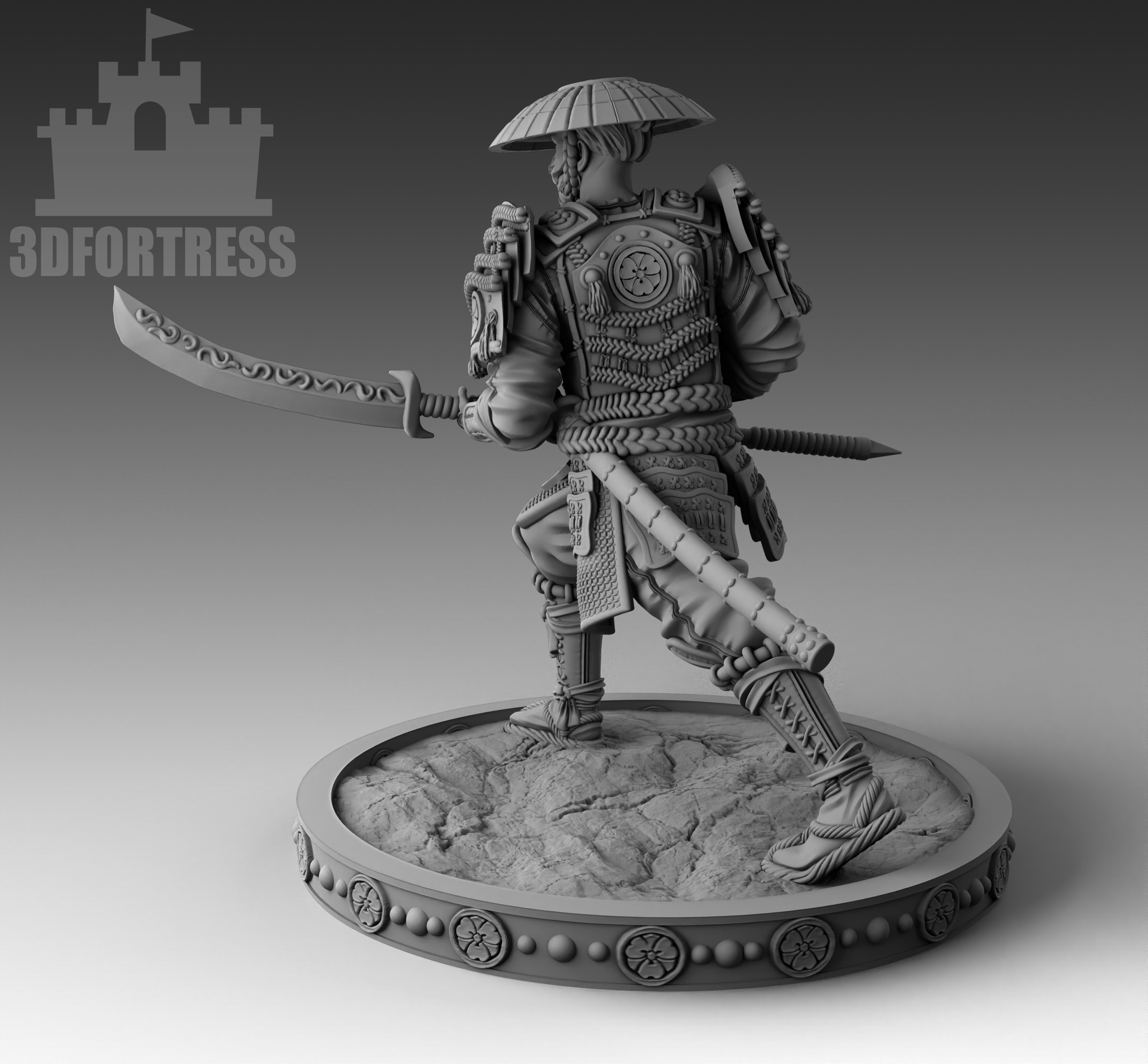 SamuraiWithNaginata 3D print model_2