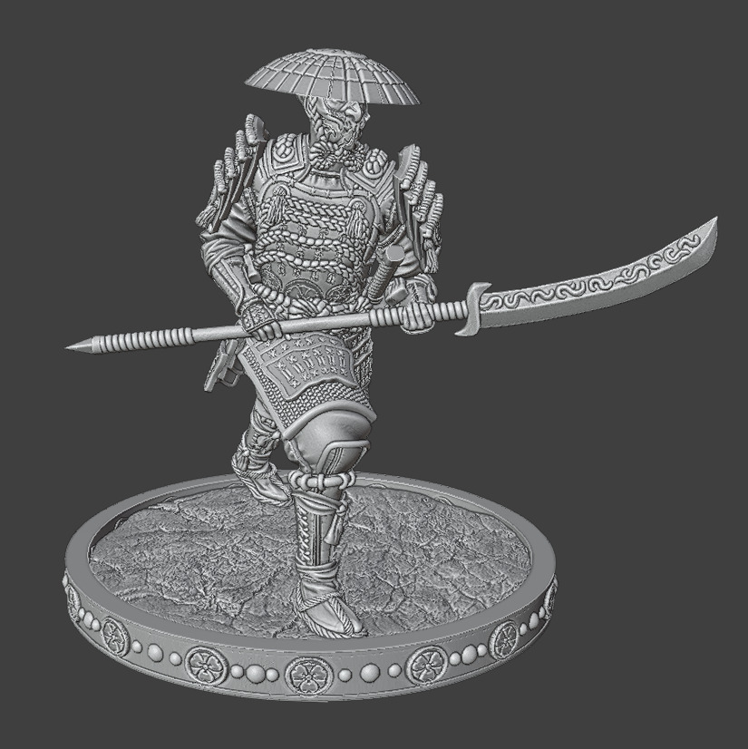 SamuraiWithNaginata 3D print model_9