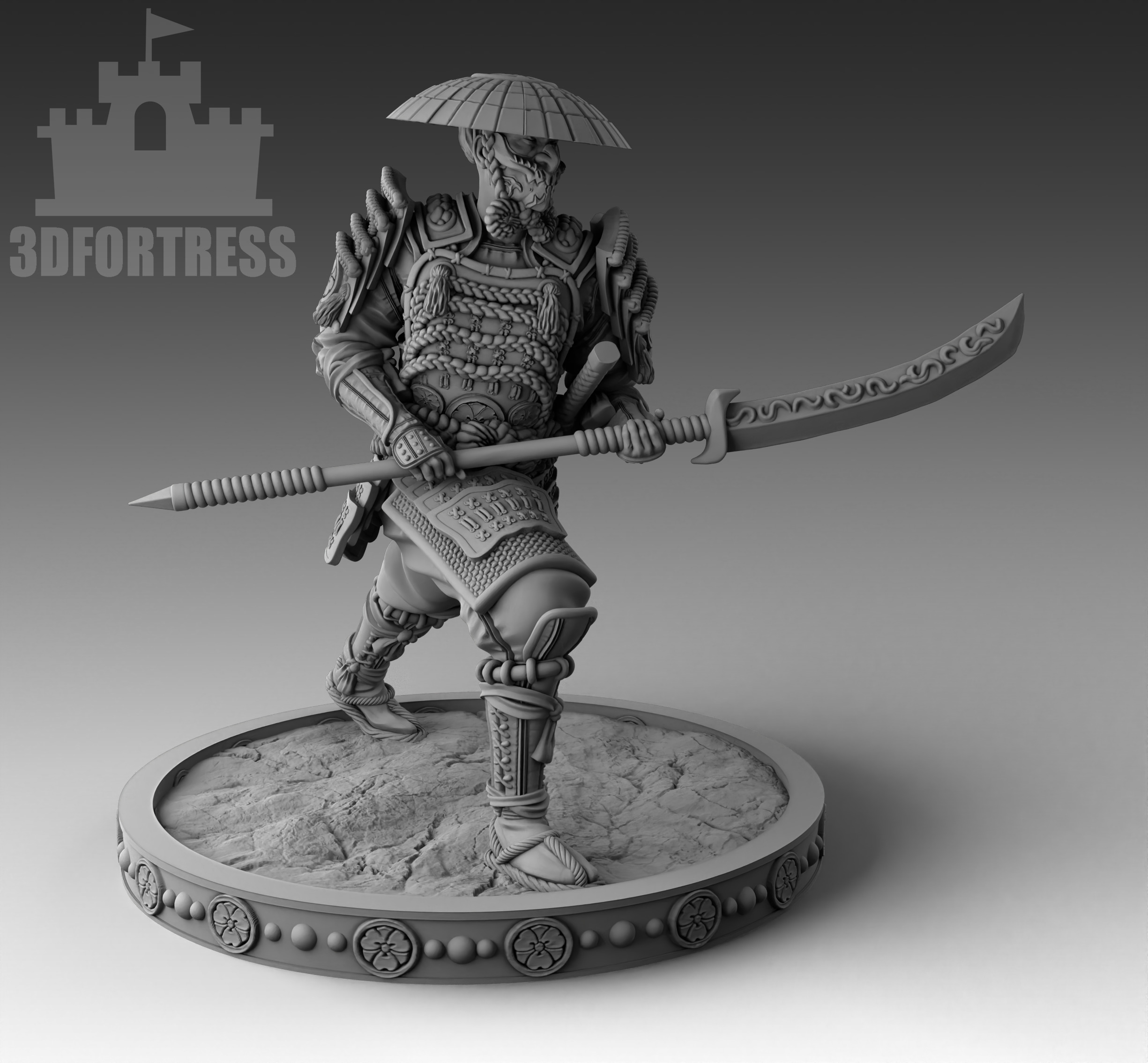 SamuraiWithNaginata 3D print model_1