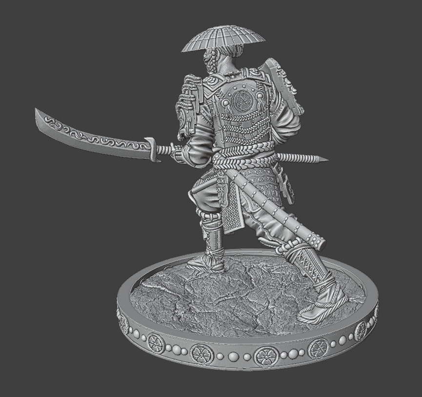 SamuraiWithNaginata 3D print model_11