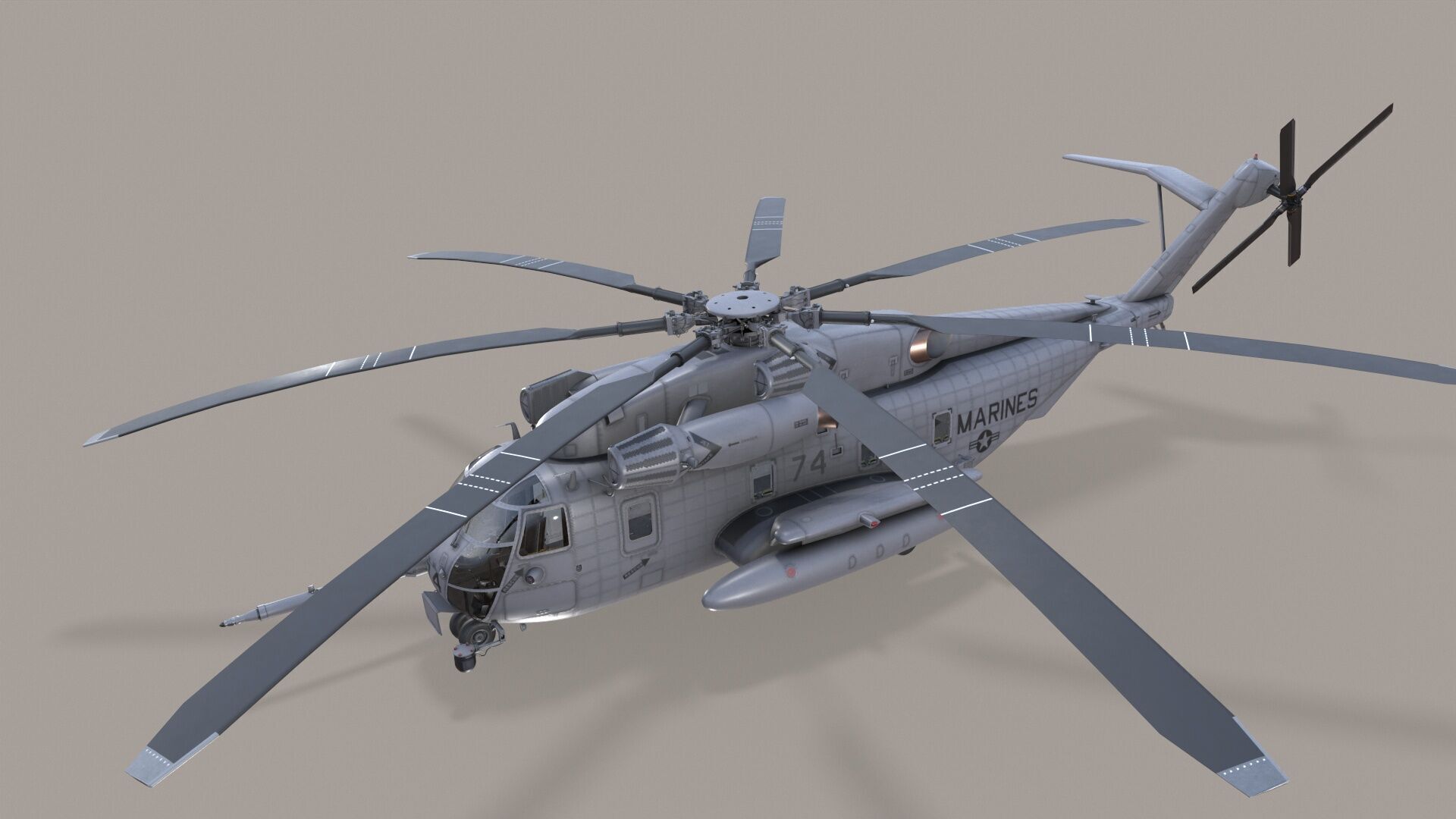 Realistic 3d model of CH-53E Super Stallion US Marines Low-poly 3D model_5