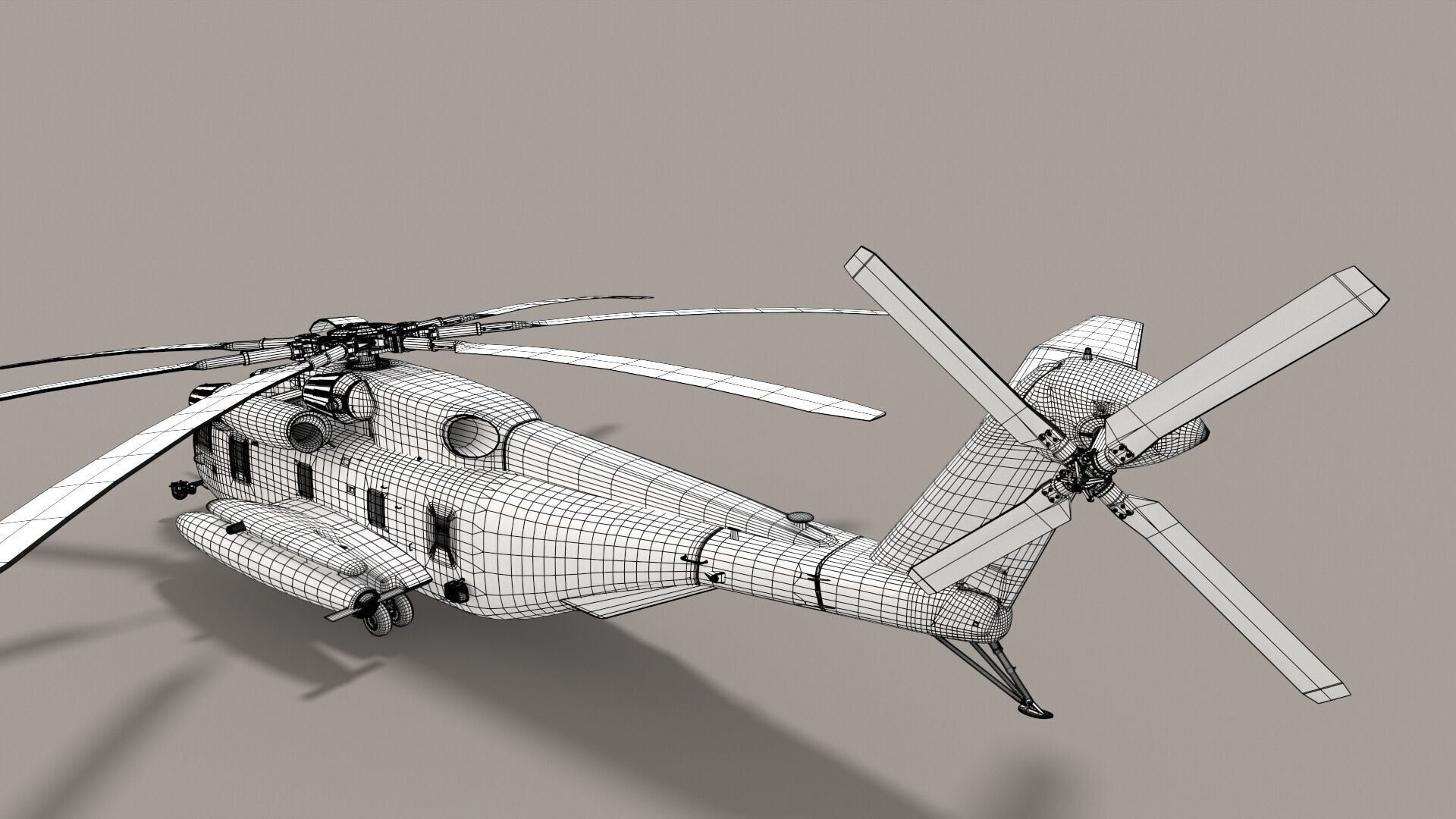 Realistic 3d model of CH-53E Super Stallion US Marines Low-poly 3D model_36