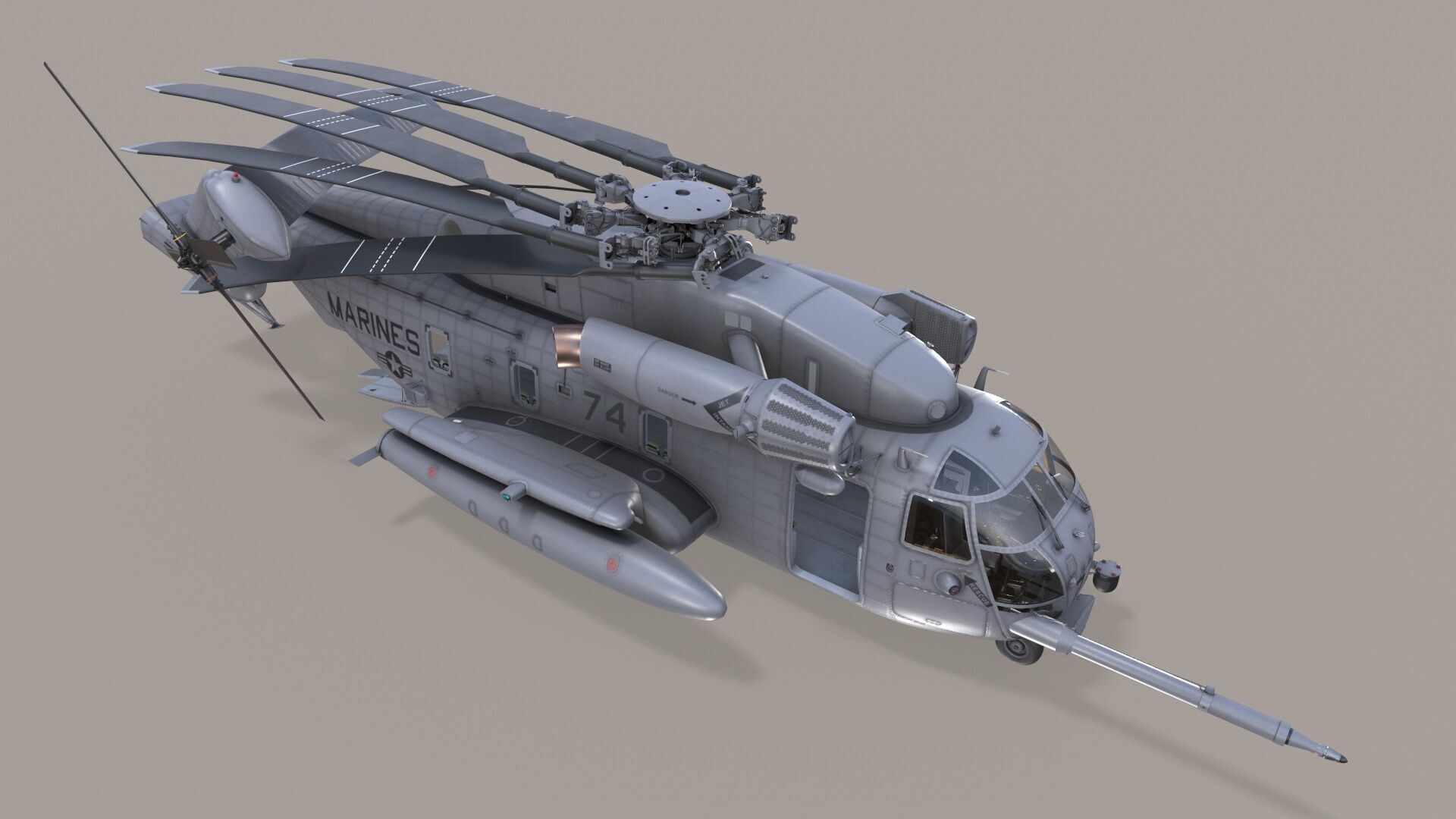 Realistic 3d model of CH-53E Super Stallion US Marines Low-poly 3D model_4