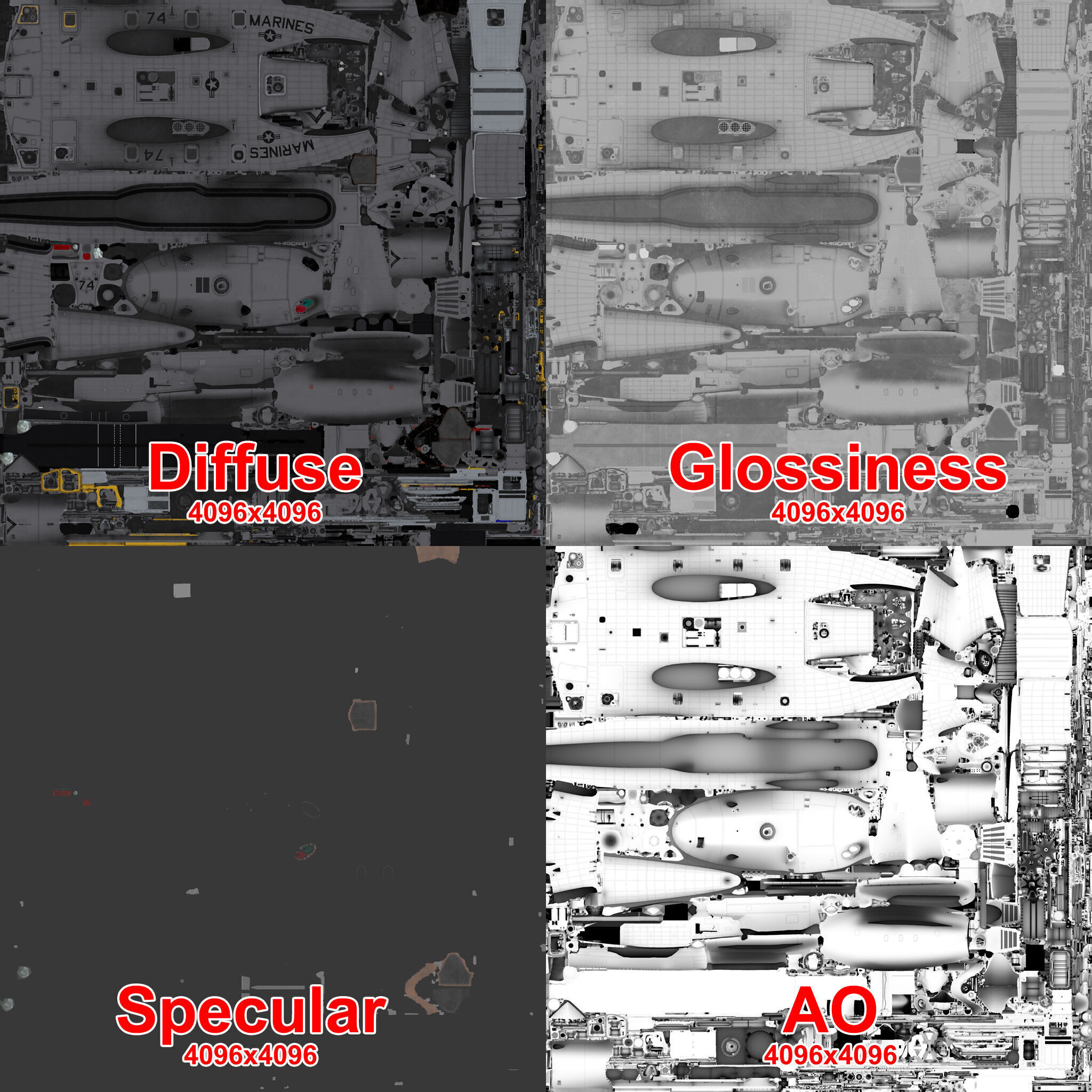 Realistic 3d model of CH-53E Super Stallion US Marines Low-poly 3D model_61