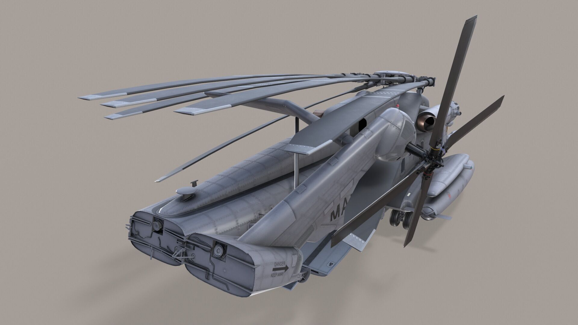 Realistic 3d model of CH-53E Super Stallion US Marines Low-poly 3D model_8