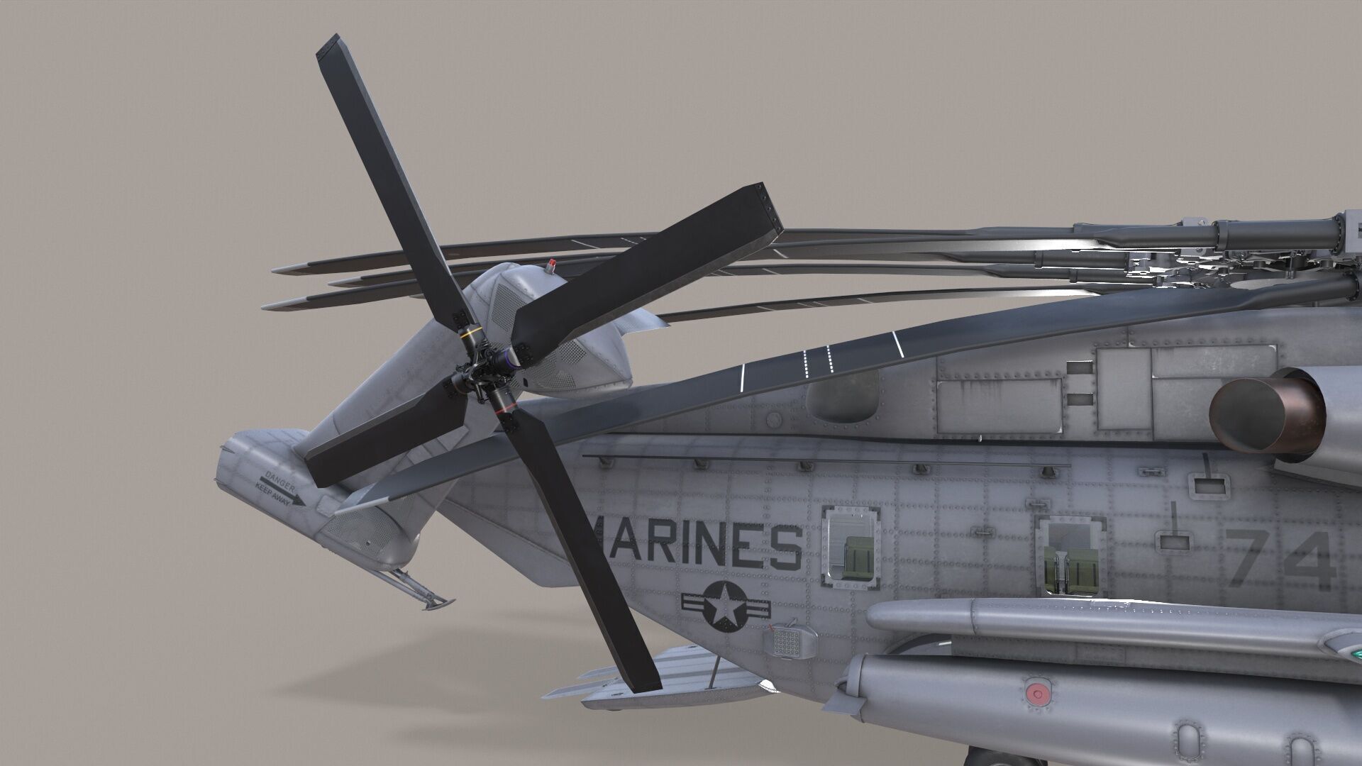 Realistic 3d model of CH-53E Super Stallion US Marines Low-poly 3D model_11