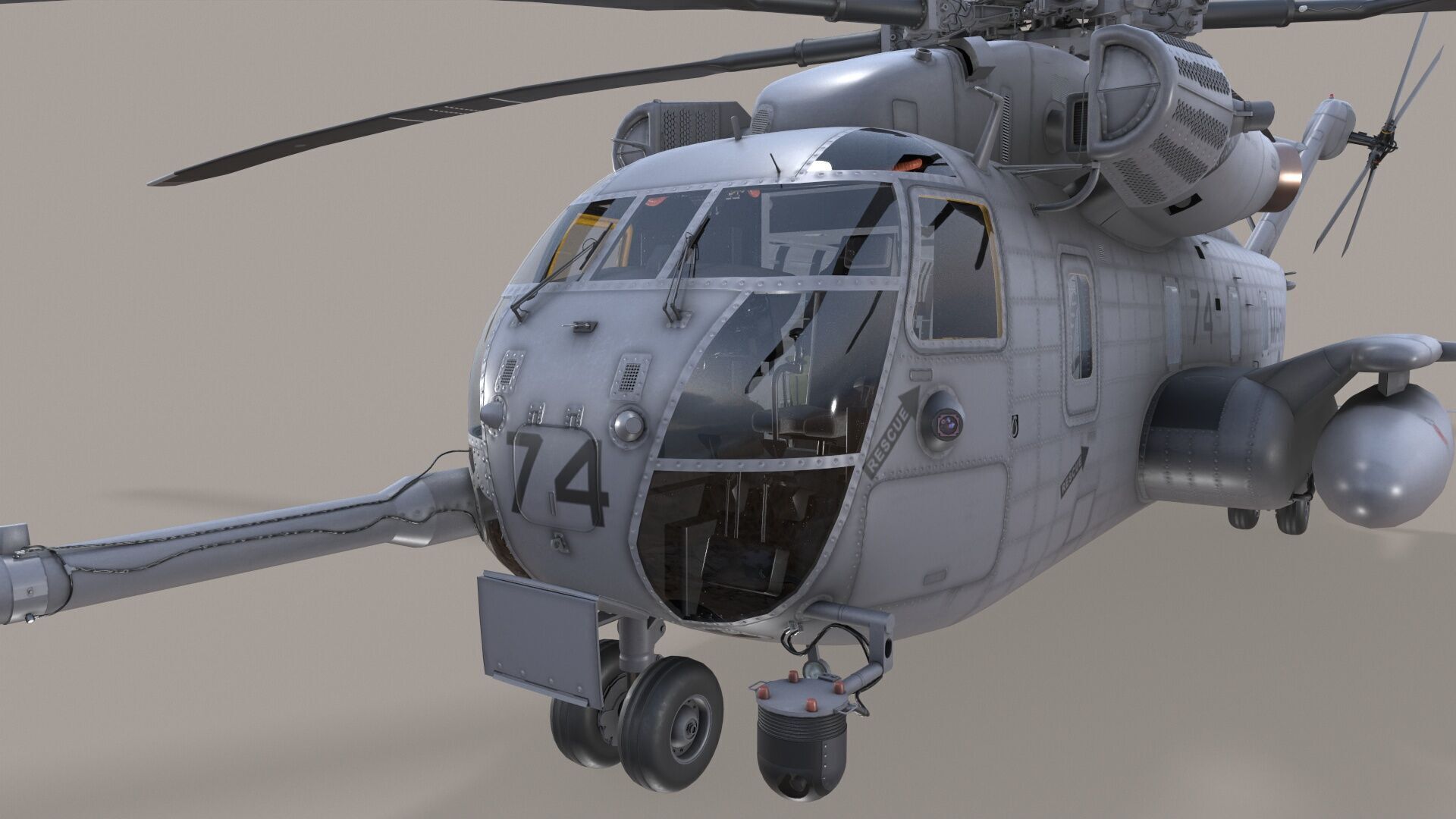 Realistic 3d model of CH-53E Super Stallion US Marines Low-poly 3D model_15