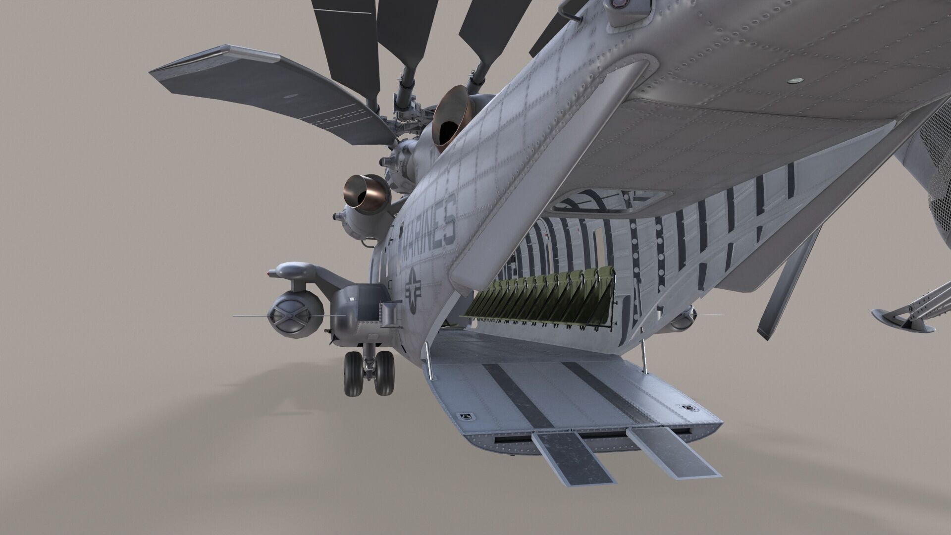 Realistic 3d model of CH-53E Super Stallion US Marines Low-poly 3D model_9