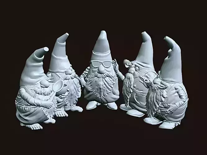 Scandinavian Nisser Collection 5 Charming 3D Printable Gnomes 3D print model