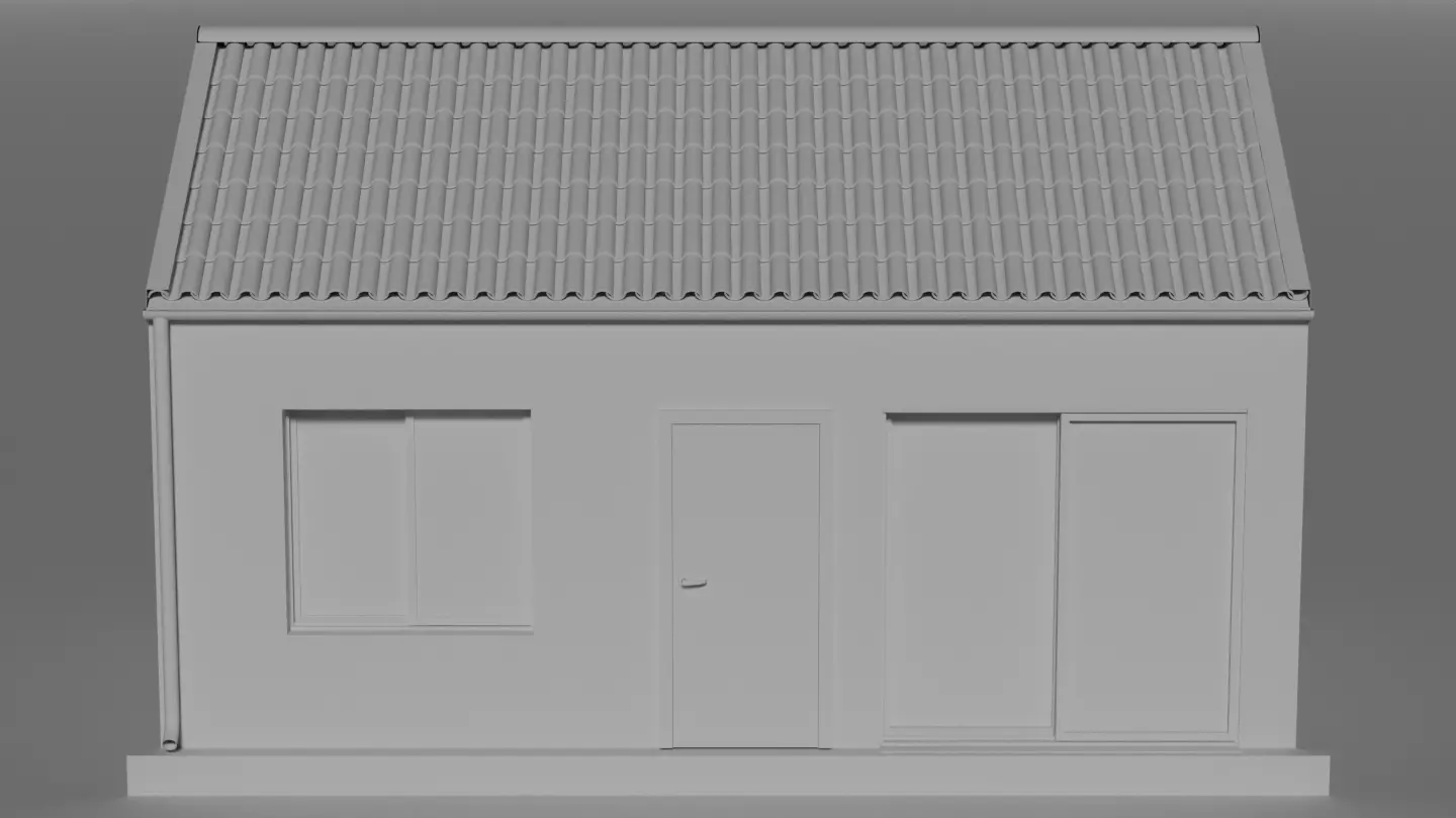 Little home Low-poly 3D model_0