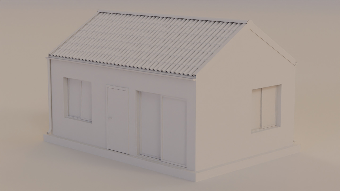 Little home Low-poly 3D model_5