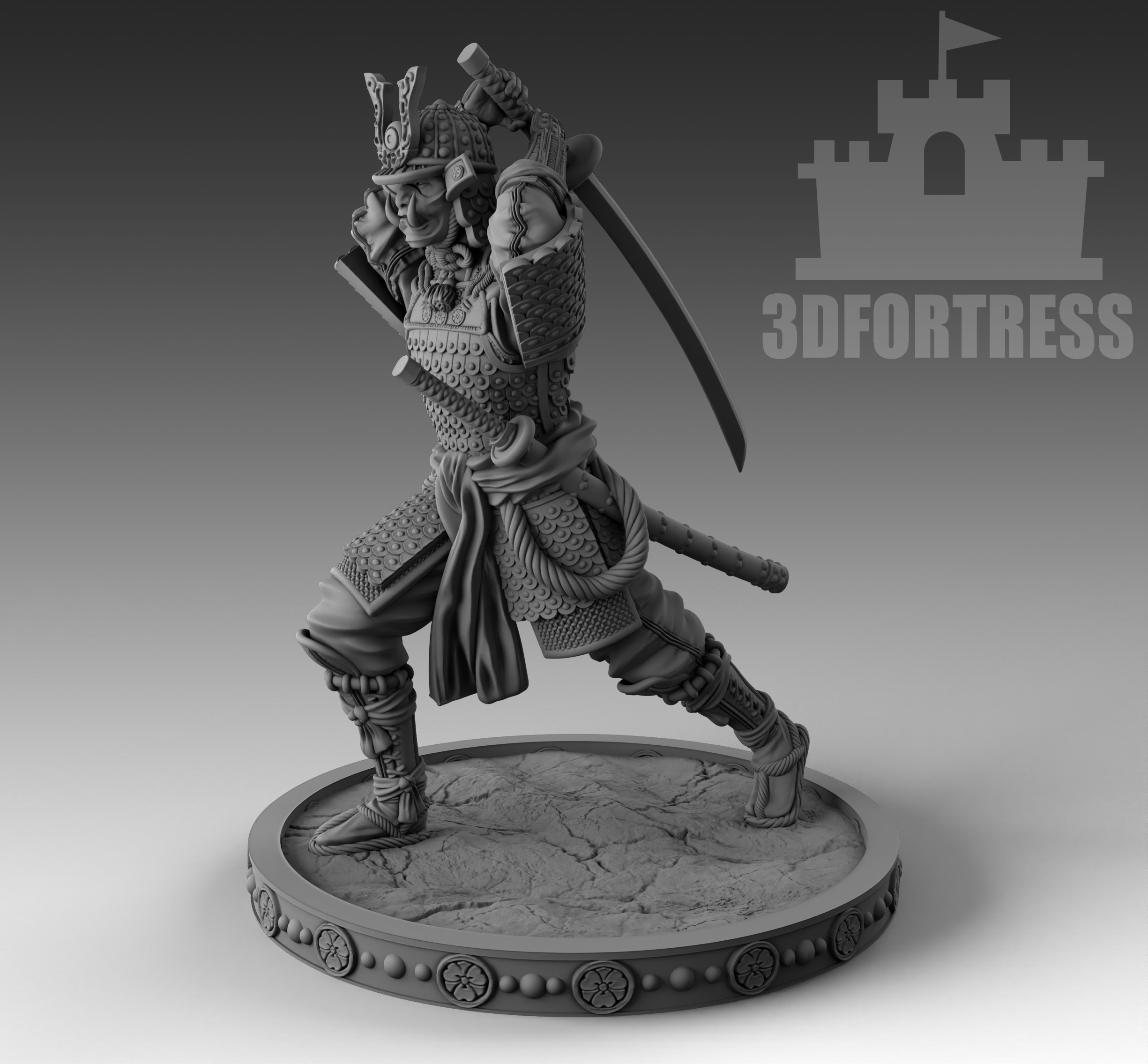 AttackedSamurai 3D print model_1