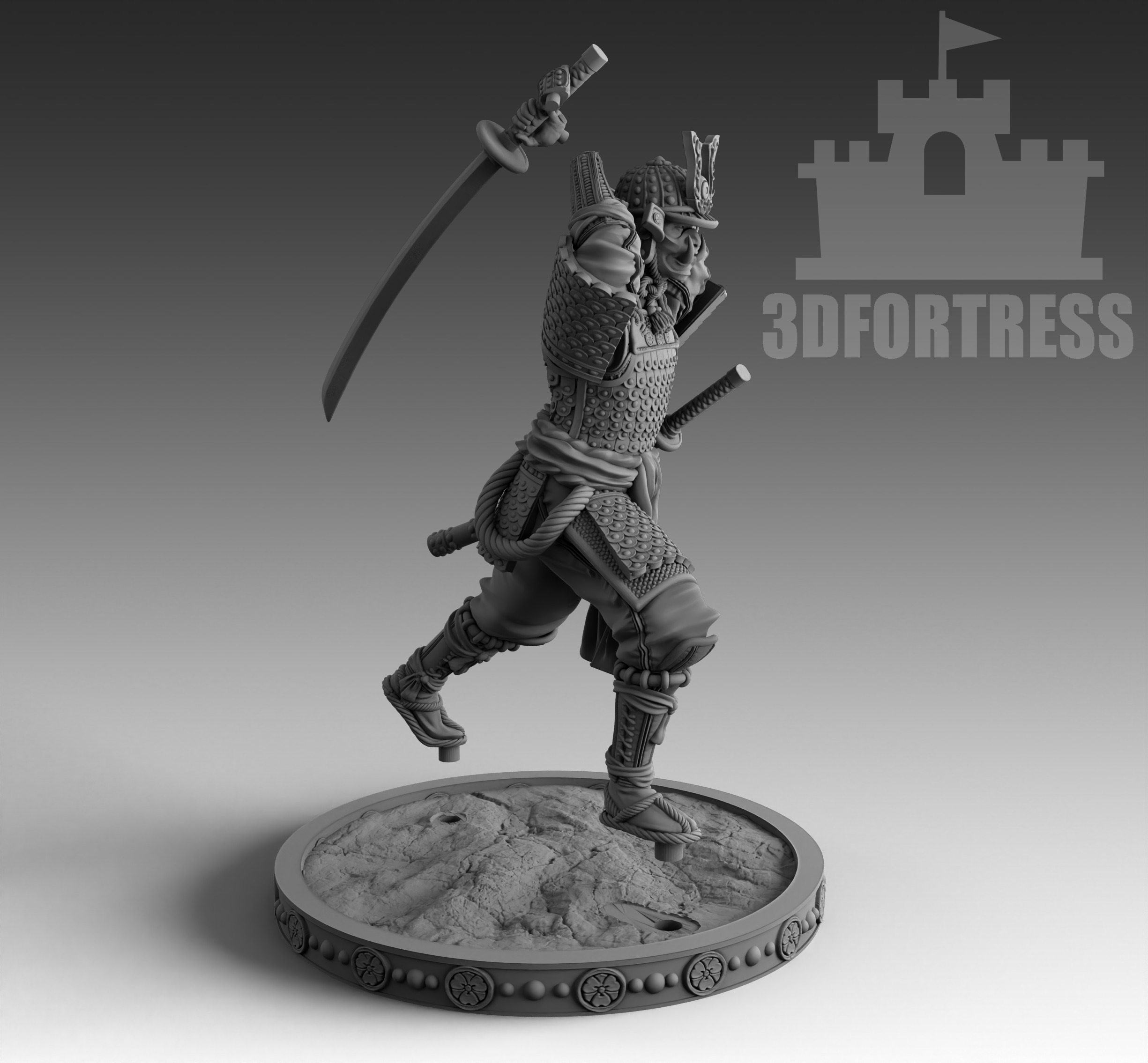 AttackedSamurai 3D print model_3