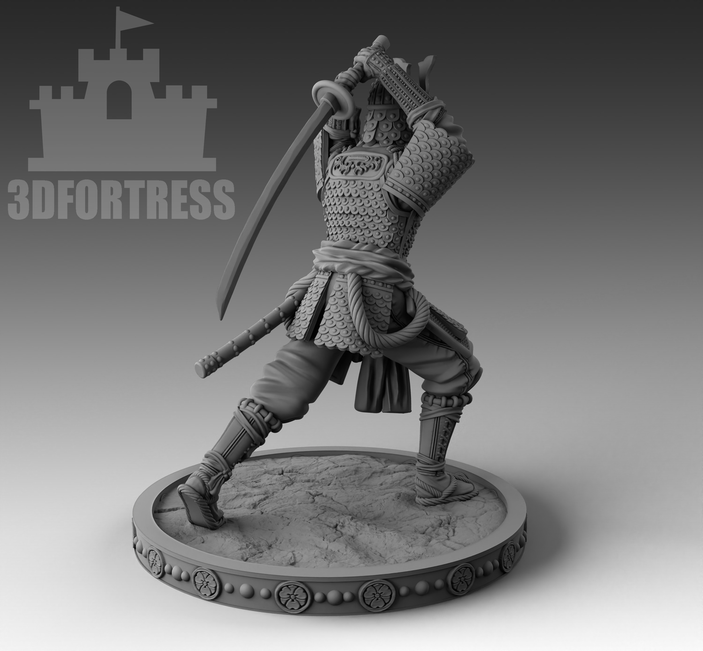 AttackedSamurai 3D print model_2