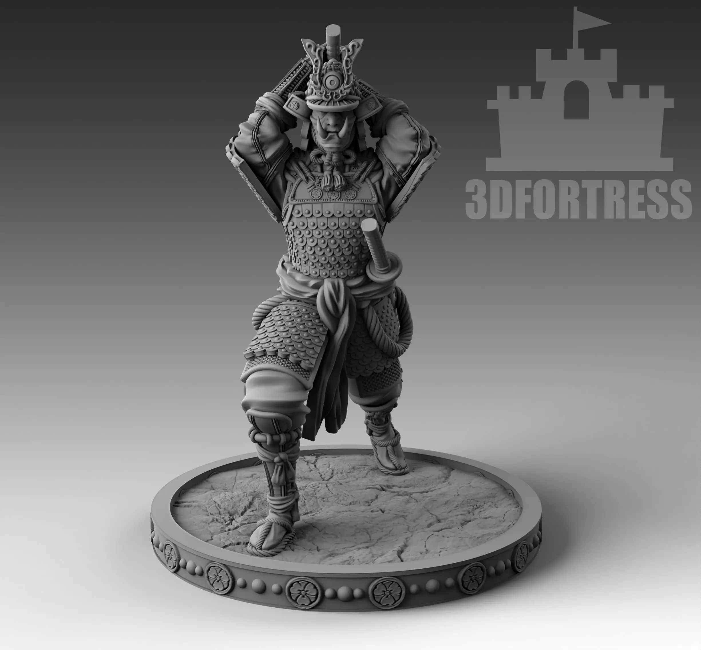 AttackedSamurai 3D print model_0