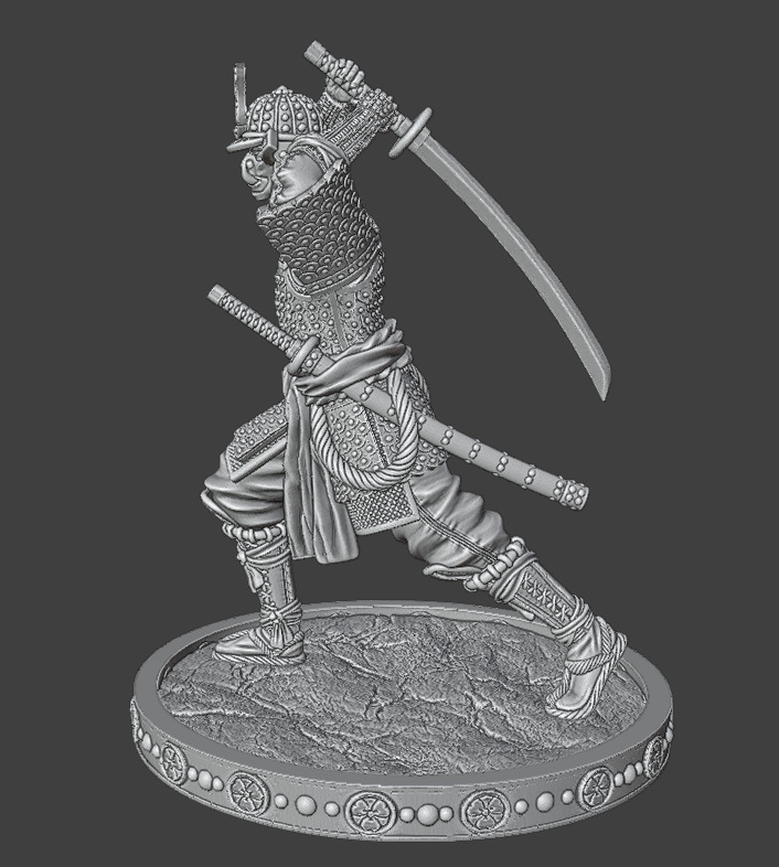 AttackedSamurai 3D print model_8